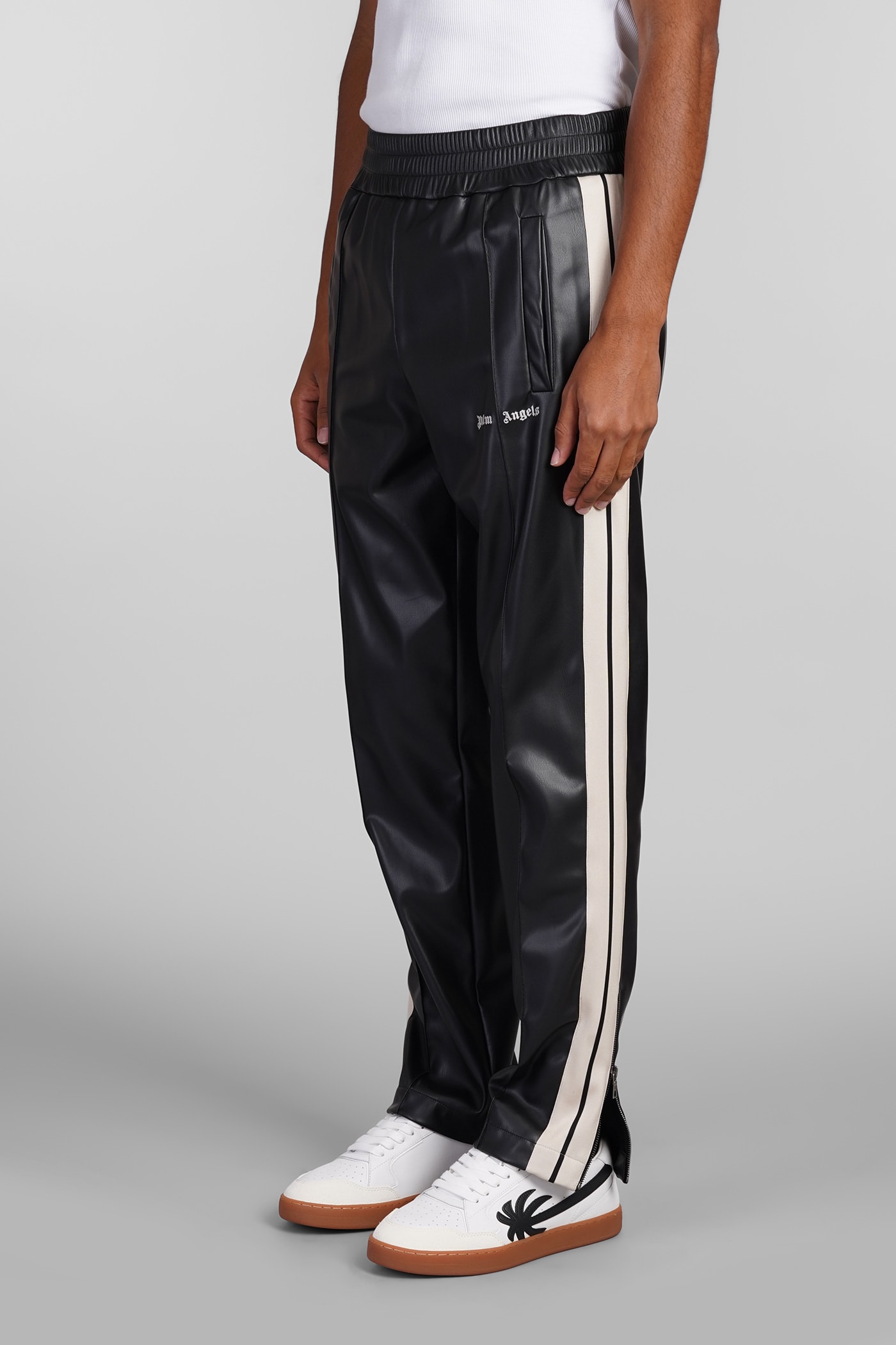 Shop Palm Angels Pants In Black Polyester