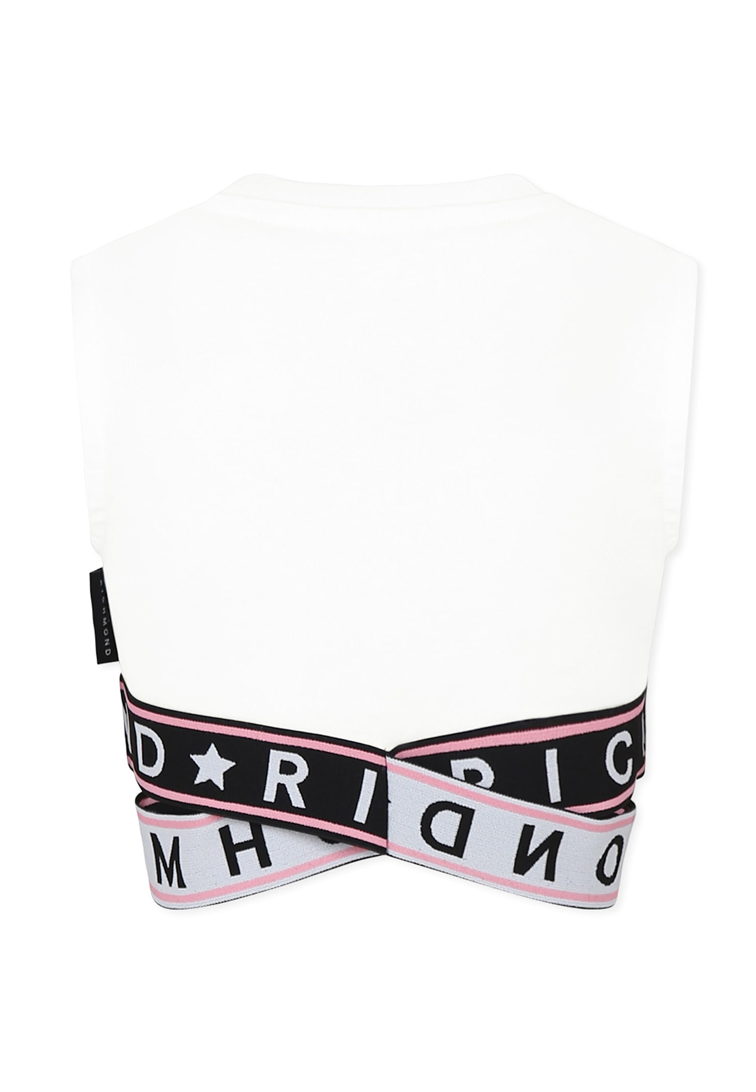 Richmond White Crop Top For Girl With Logo In White