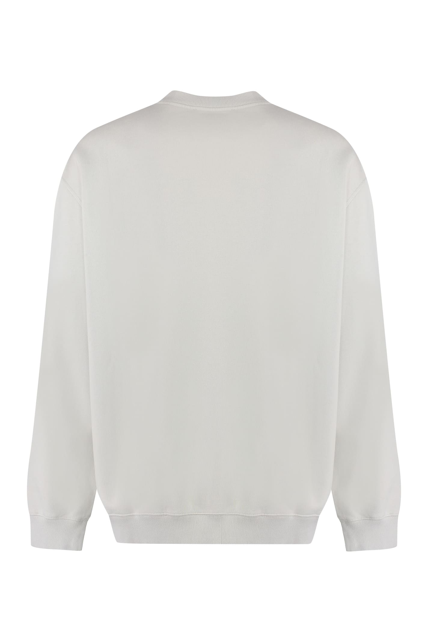 Shop Lanvin Cotton Crew-neck Sweatshirt With Logo In Turtledove