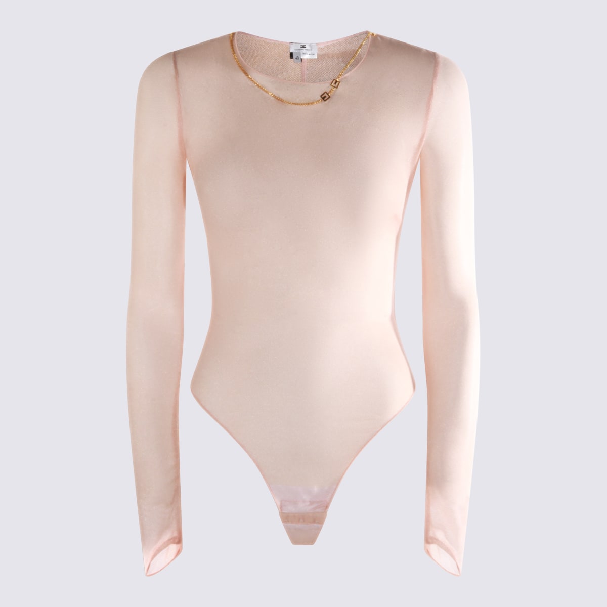 Elisabetta Franchi Pink Bodysuit In Brown