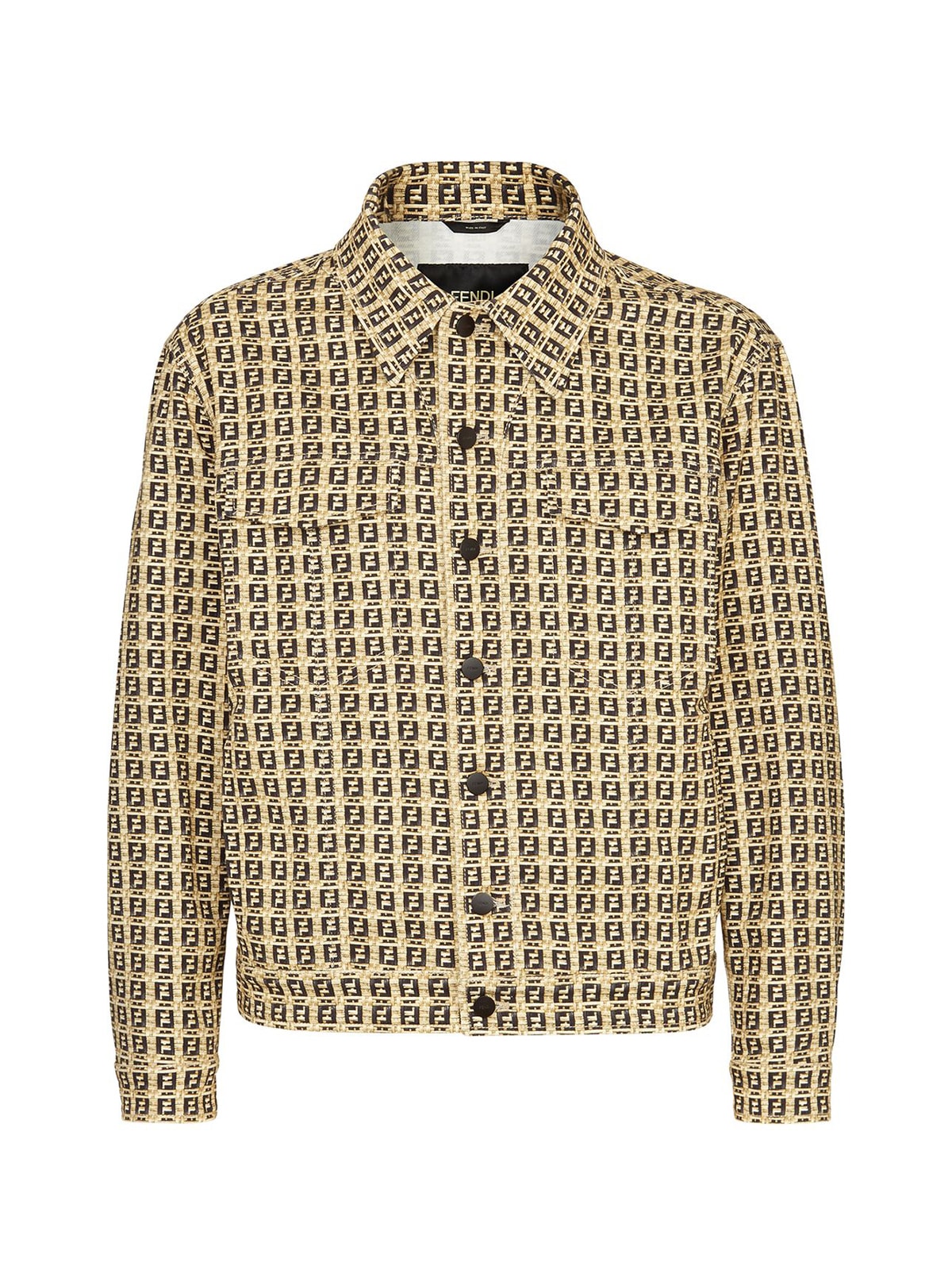 Fendi Ff-print Cotton-blend Twill Jacket In Unt Bamboo
