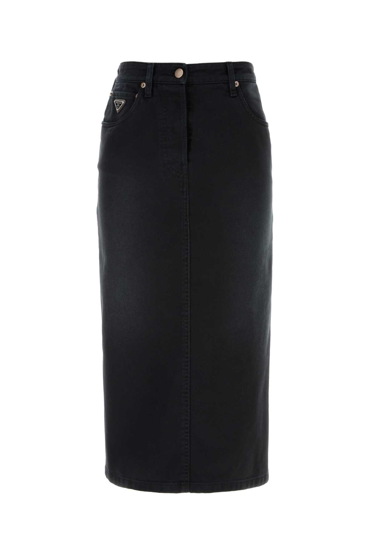 Prada Black Denim Skirt