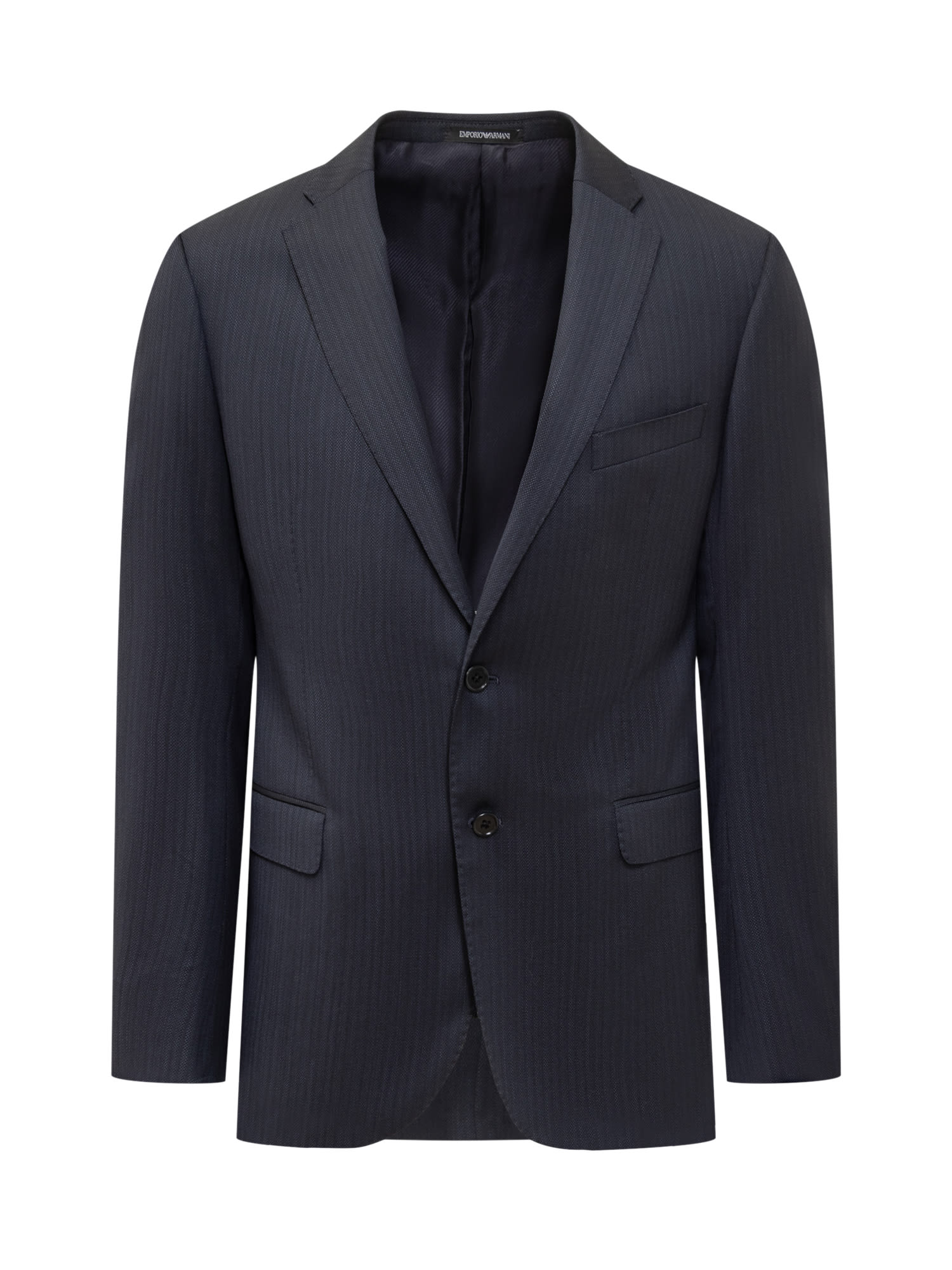 Shop Emporio Armani Two Pieces Suit In Blu Acciaio