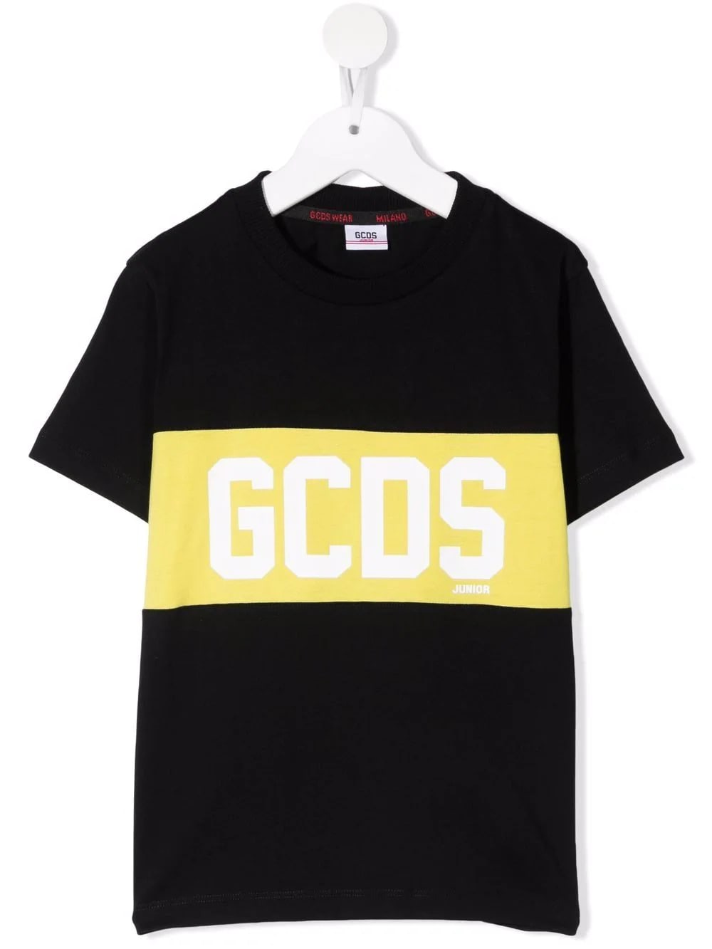 GCDS Mini Kids Black T-shirt With Gcds Logo Band