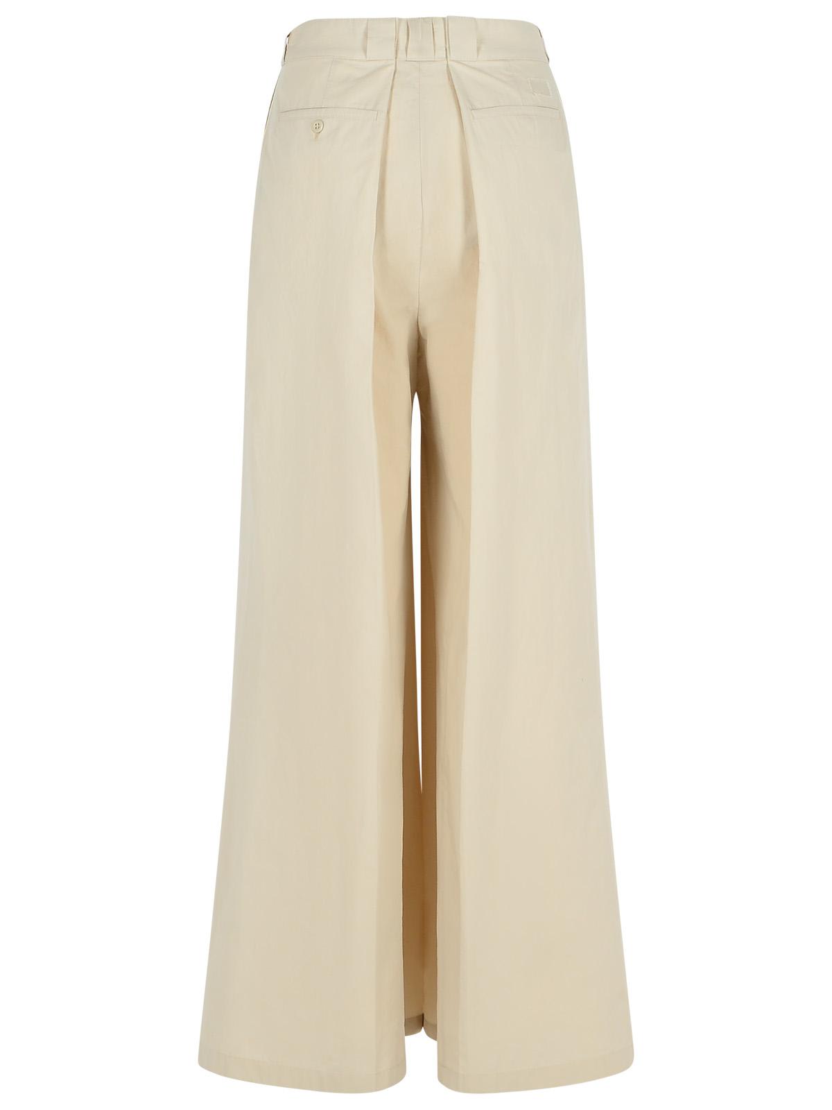 Maison Margiela Over Ivory Cotton Blend Pants In Ivory