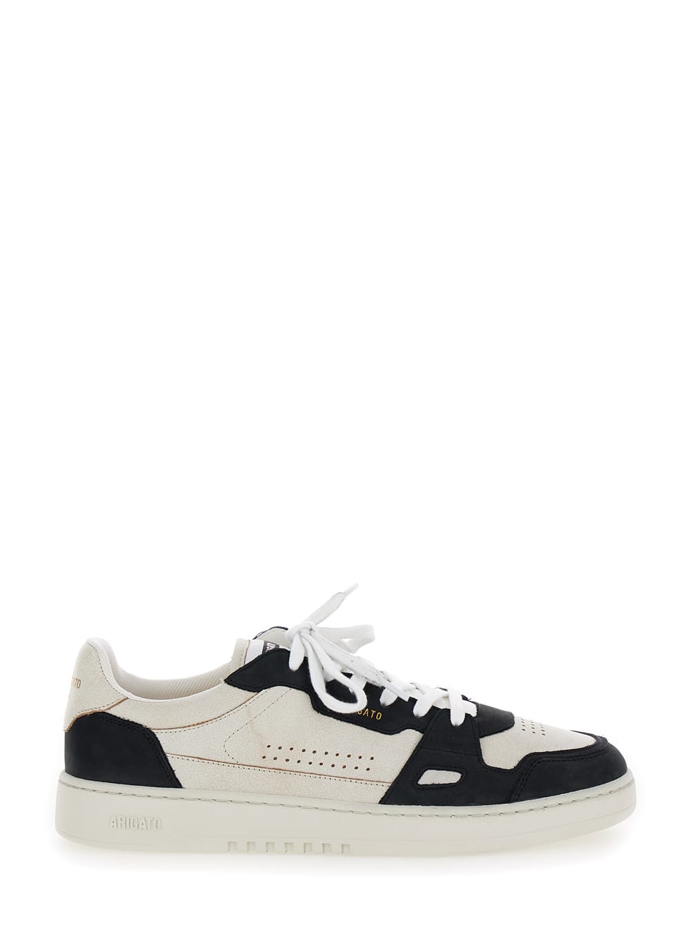 dice Lo Black And Beige Two-tone Sneakers In Calf Leather Man