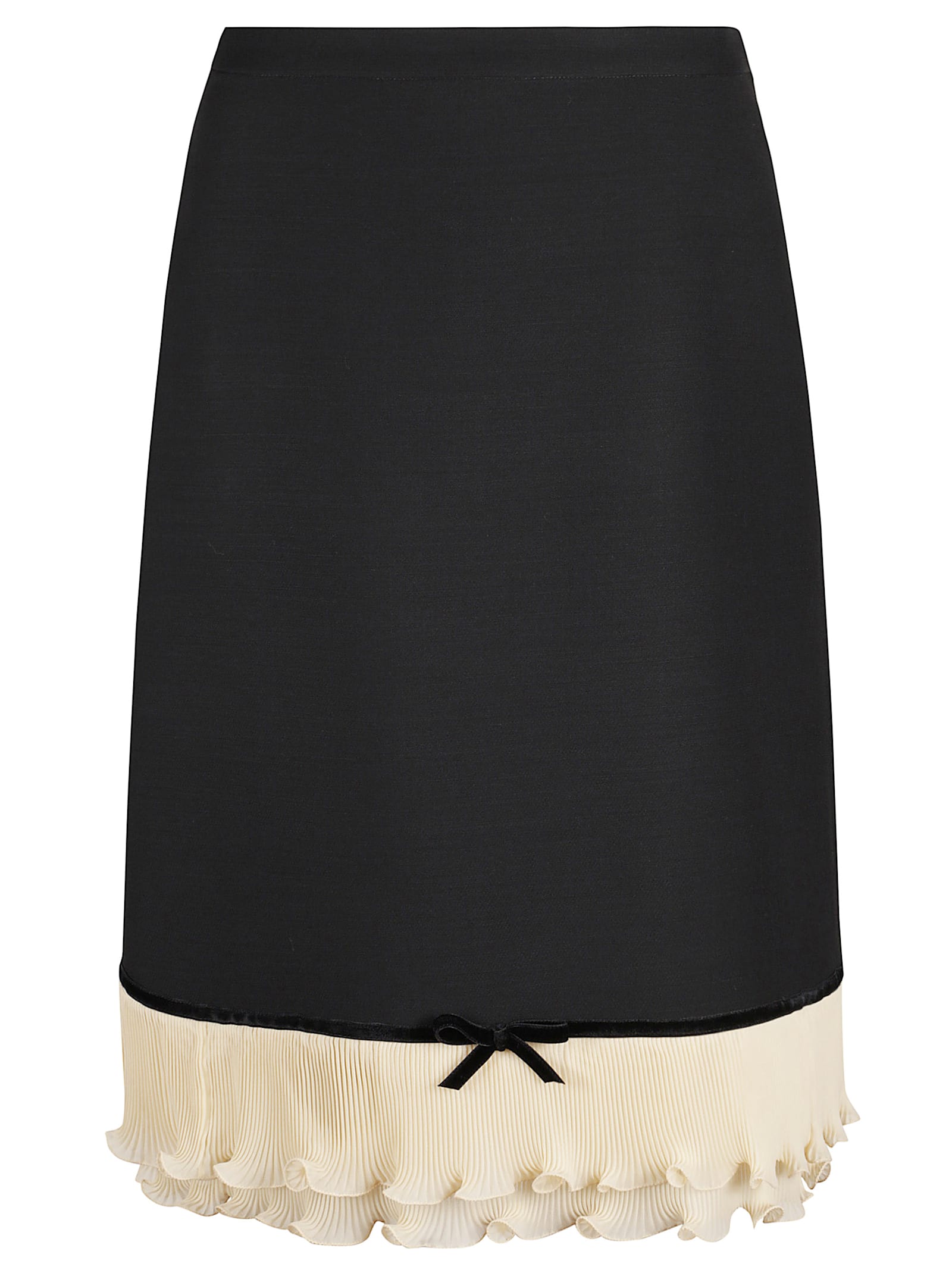 Valentino Solid Crepe Couture Skirt In Black