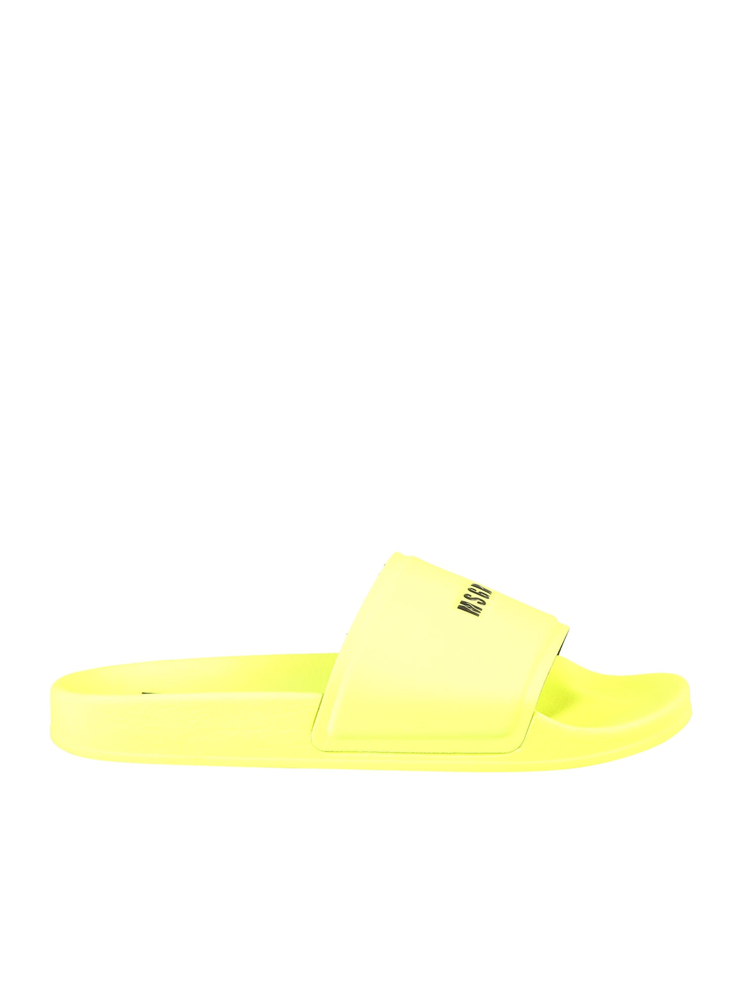 Msgm Logo Tech Slide Sandals In Yellow