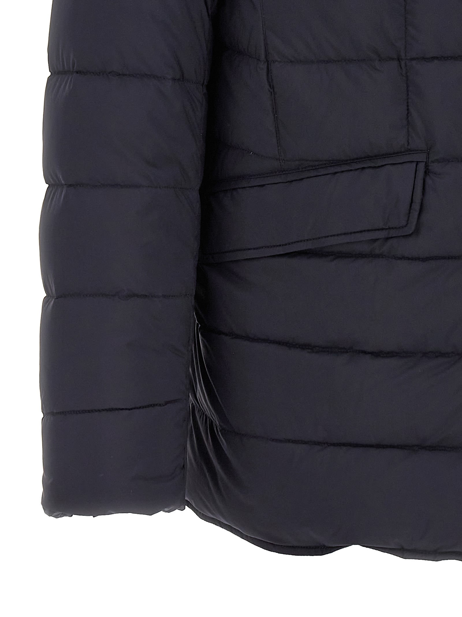 Herno La Giacca Water Resistant Down Blazer With Removable Bib In Blue