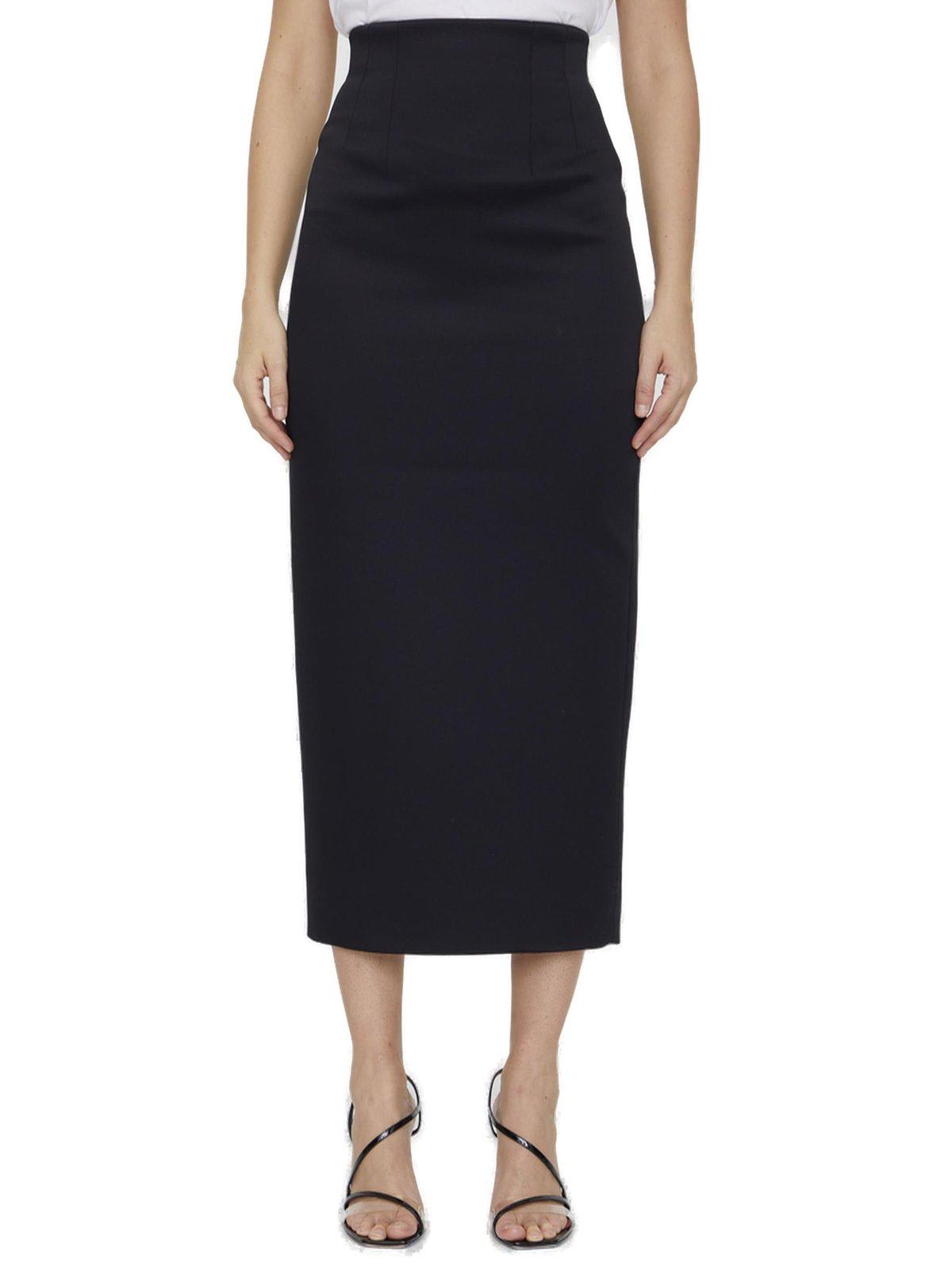 Shop Khaite The Loxley High-waist Skirt In Black