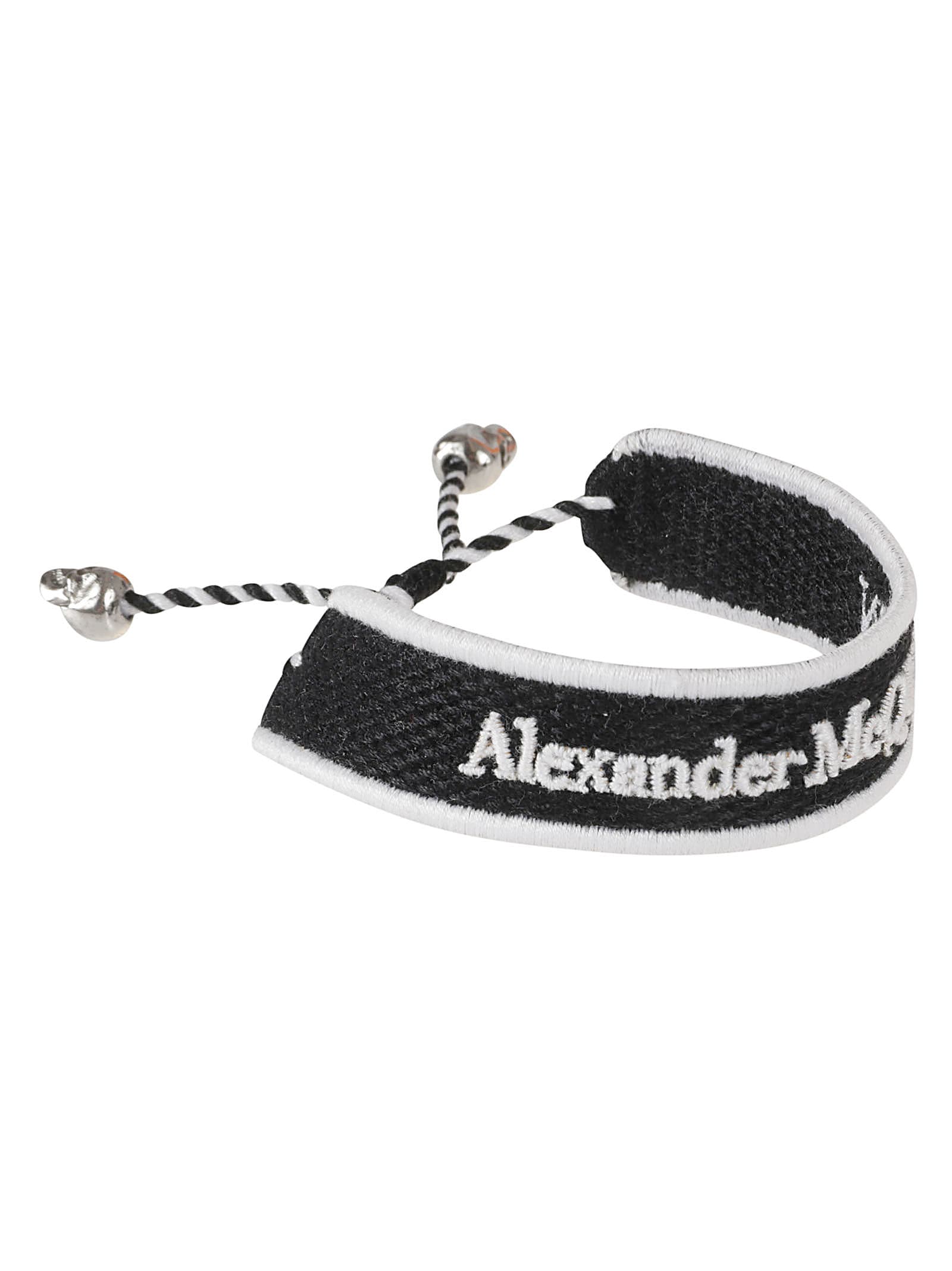 Shop Alexander Mcqueen Woven Bracelet In Black