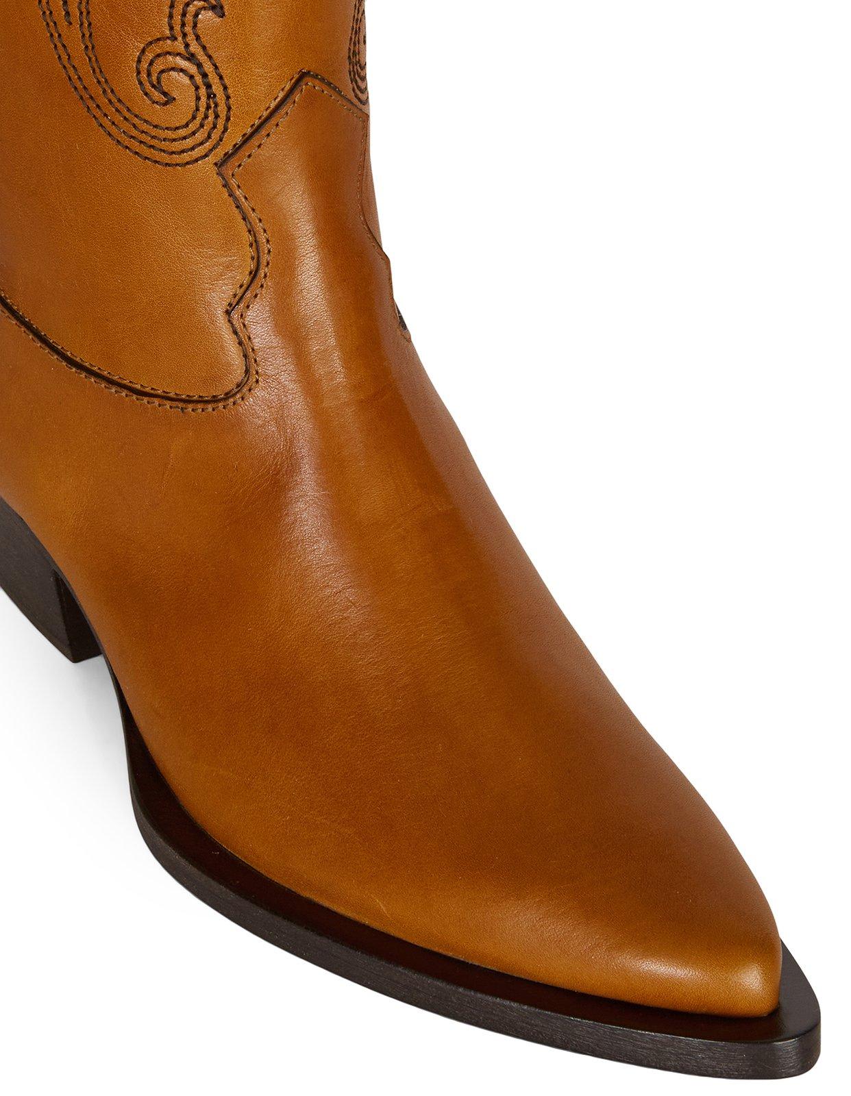 Shop Etro Pointed-toe Knee-length Boots In Brown