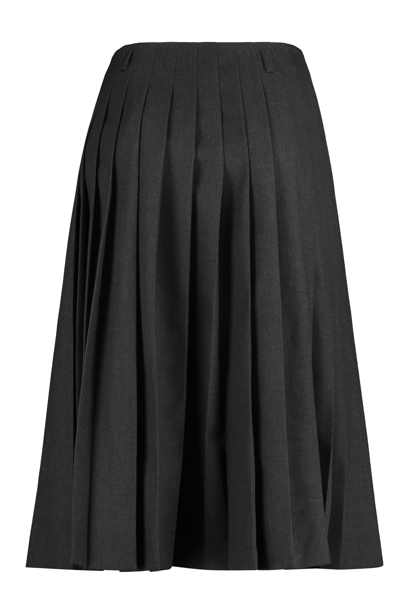 Shop Prada Pleated Skirt In Grey