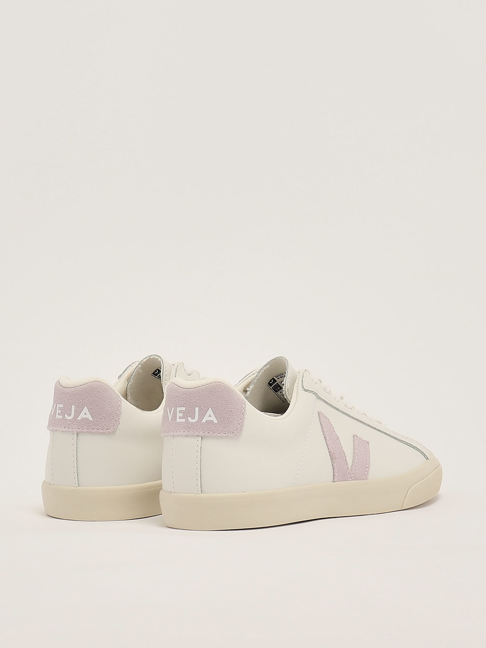 Veja Esplar Leather Sneakers In Bianco-glicine