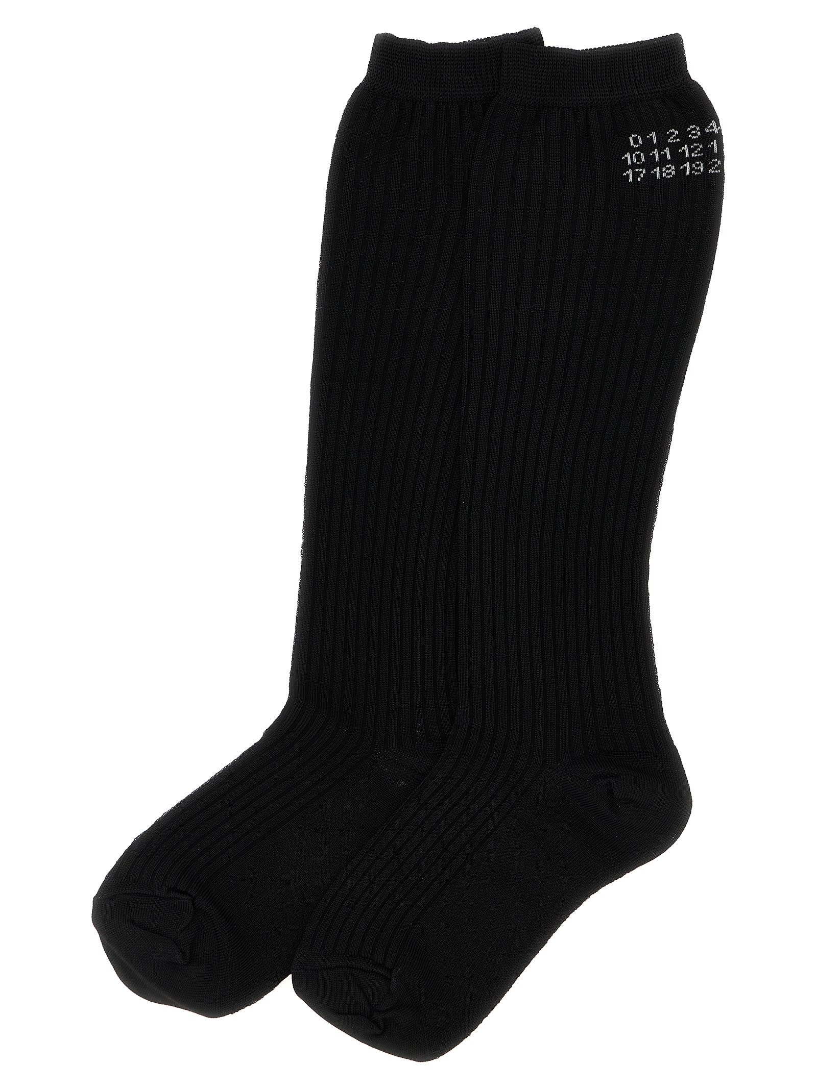 Mm6 Maison Margiela Viscose-blend Socks In Black