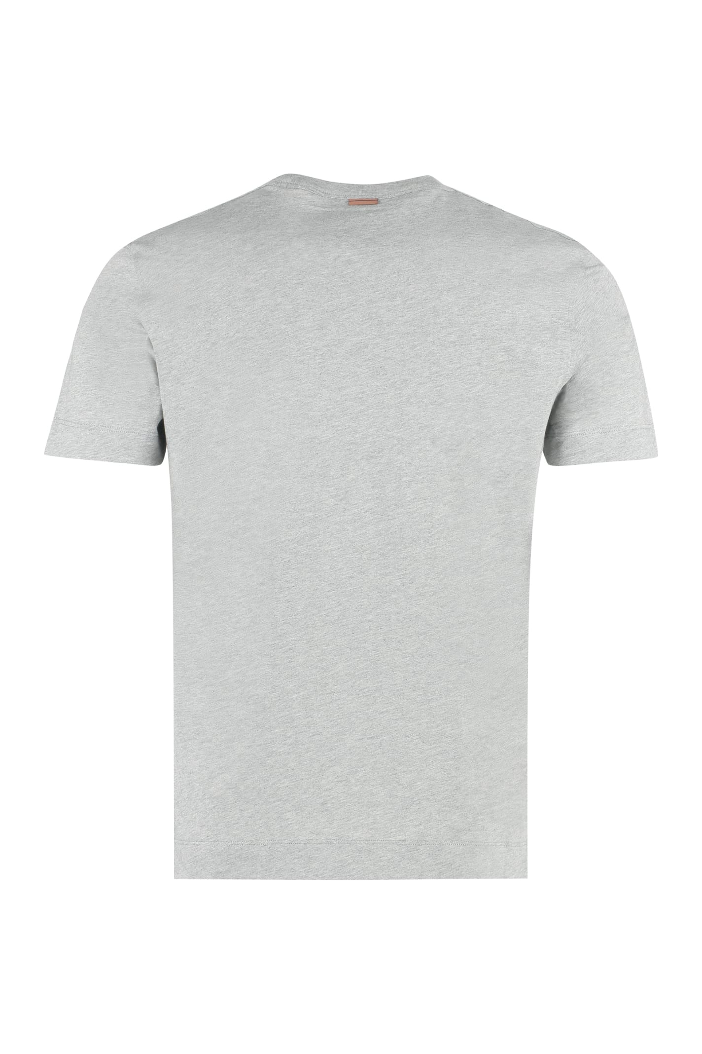 Shop Zegna Logo Cotton T-shirt In Grey