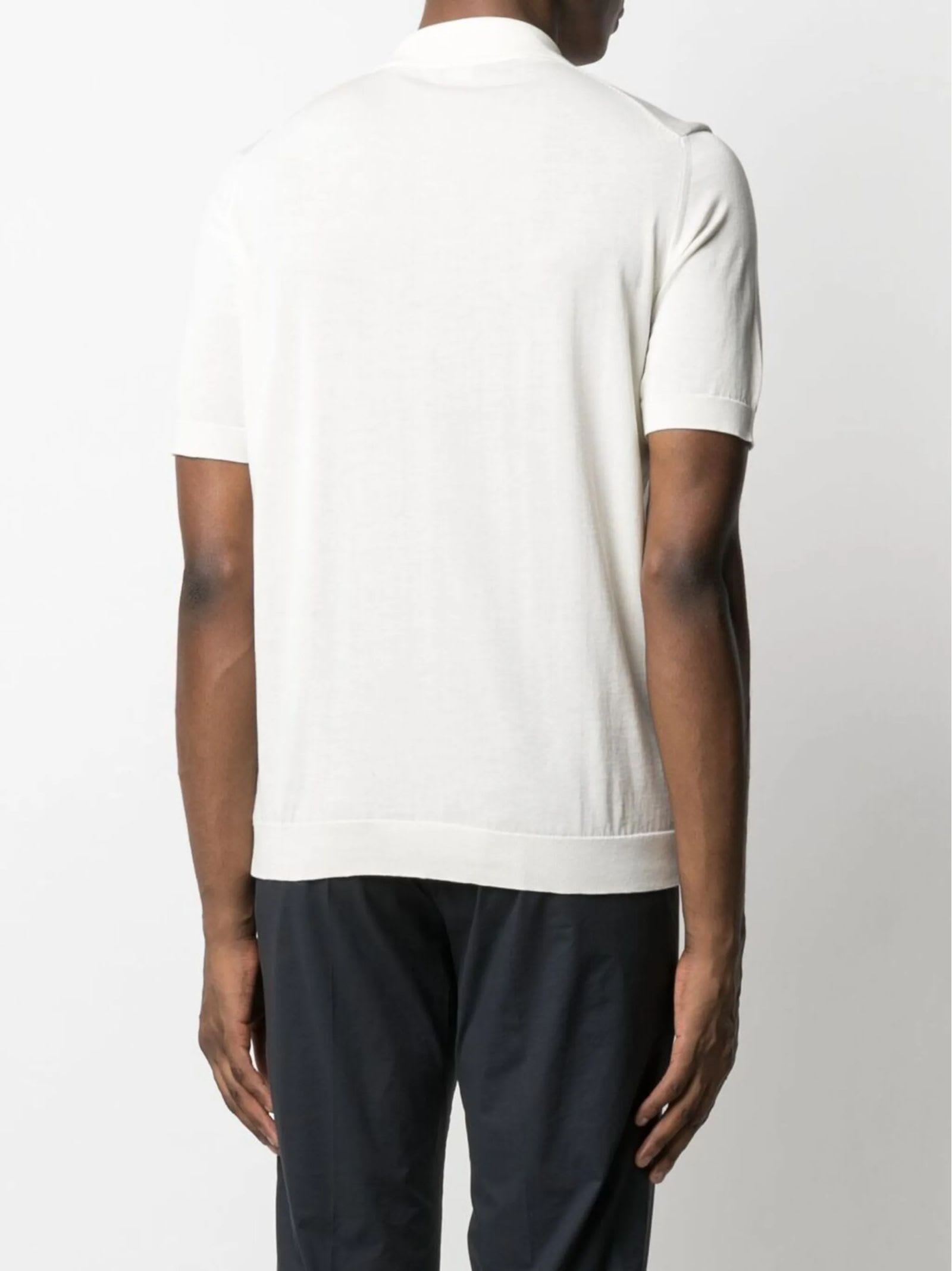 Shop Drumohr Ivory White Cotton T-shirt