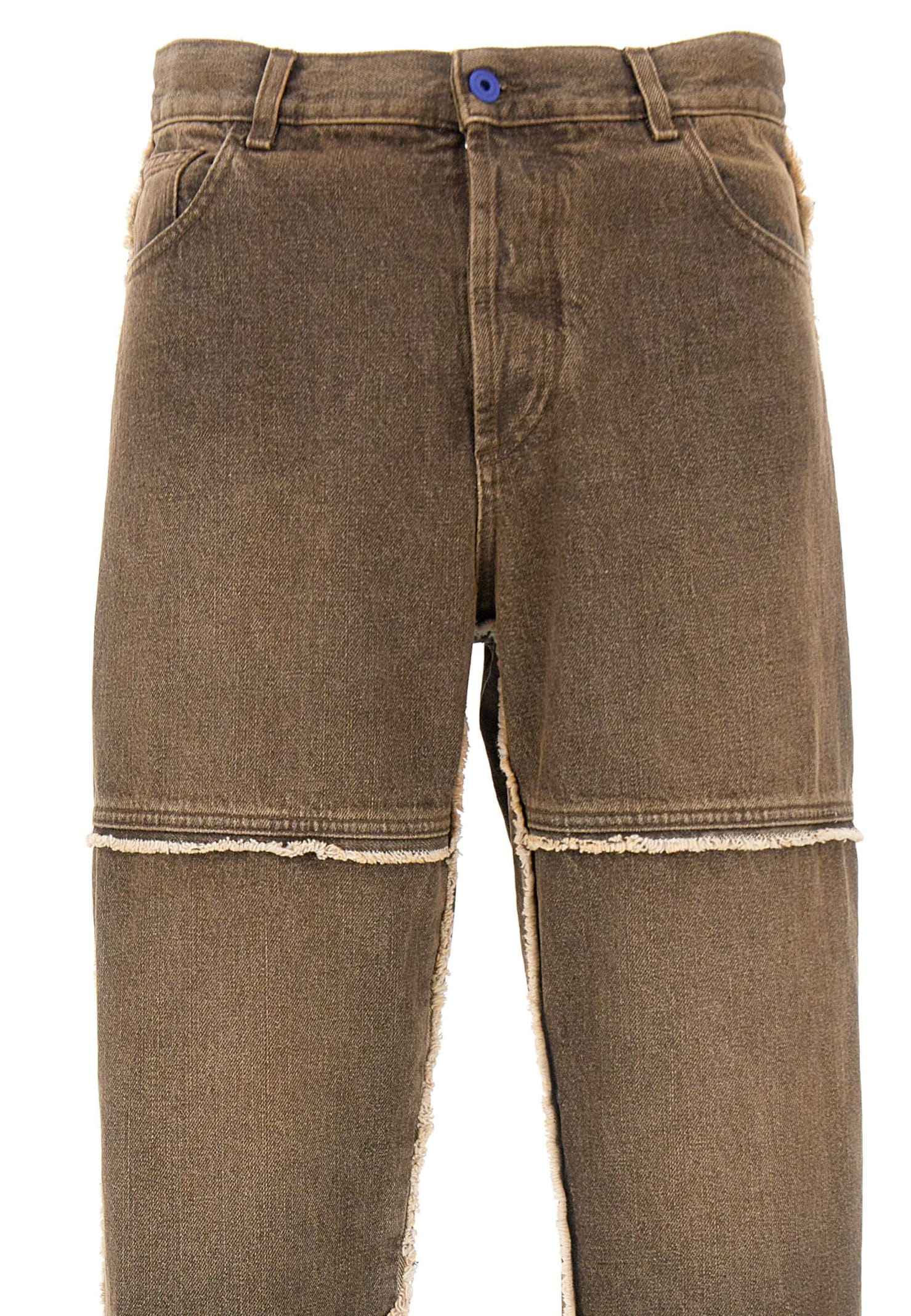 Shop Marcelo Burlon County Of Milan Vintage Raw Cut Jeans In Grey