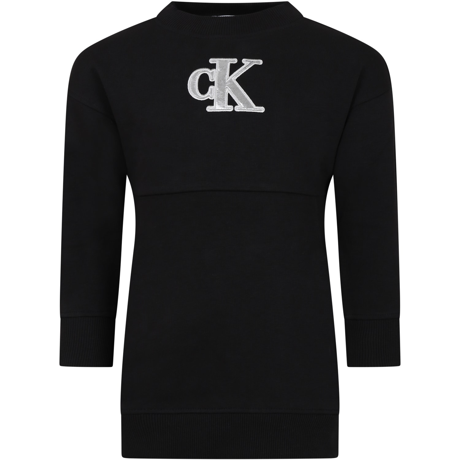 Calvin Klein Kids' Black Dress For Girl With Logo