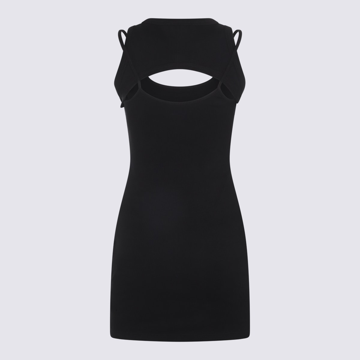 Shop Off-white Black And White Cotton Stretch Logo Mini Dress