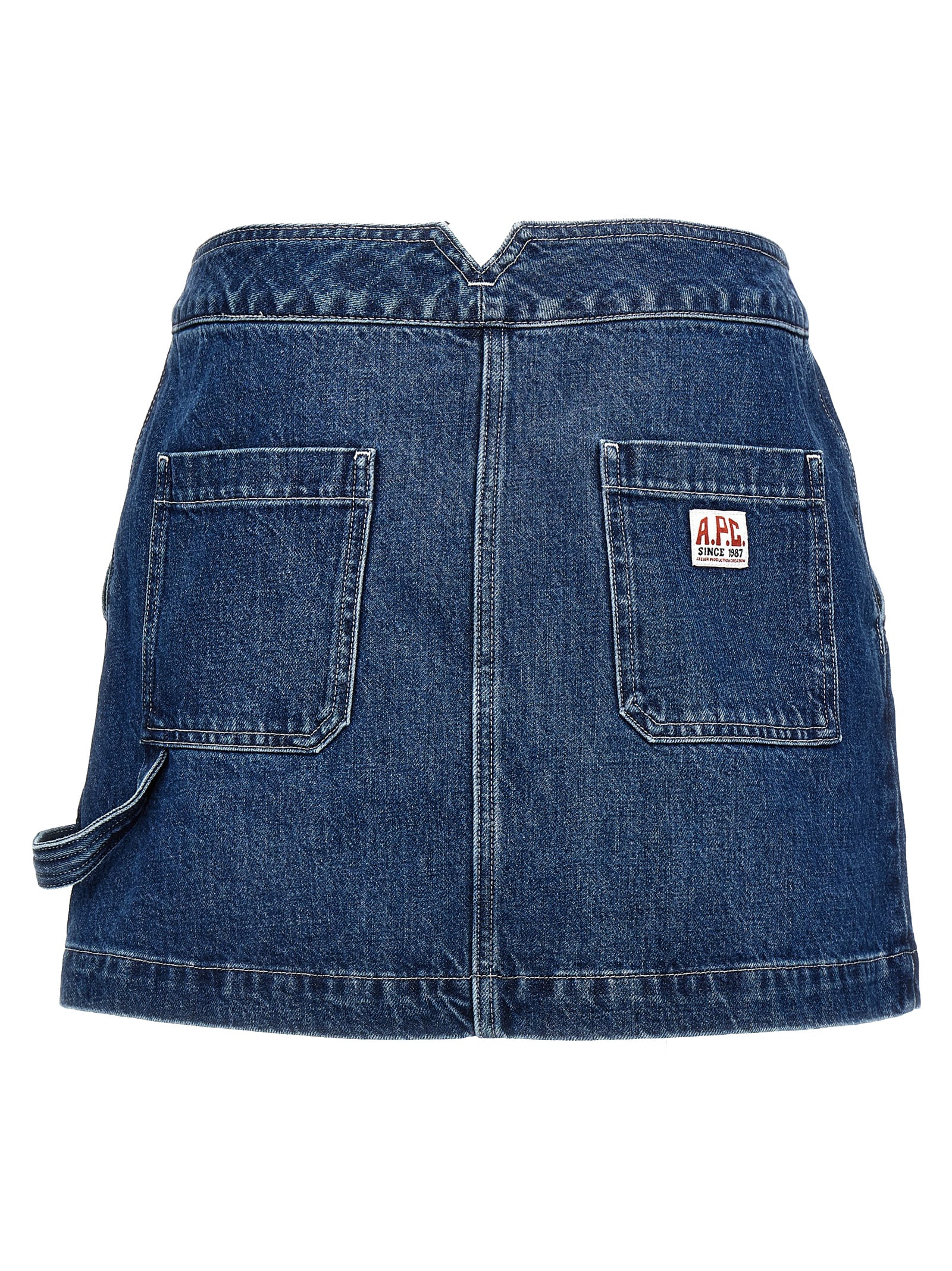 Apc Christie Mini Denim Skirt In Blue