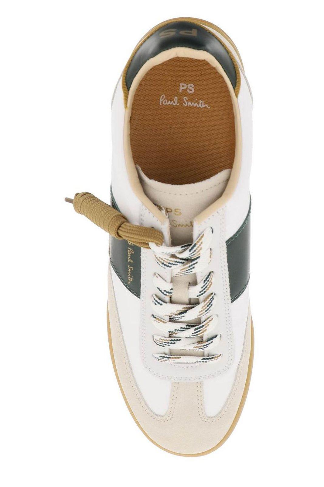 Shop Paul Smith Logo Printed Low-top Sneakers In White