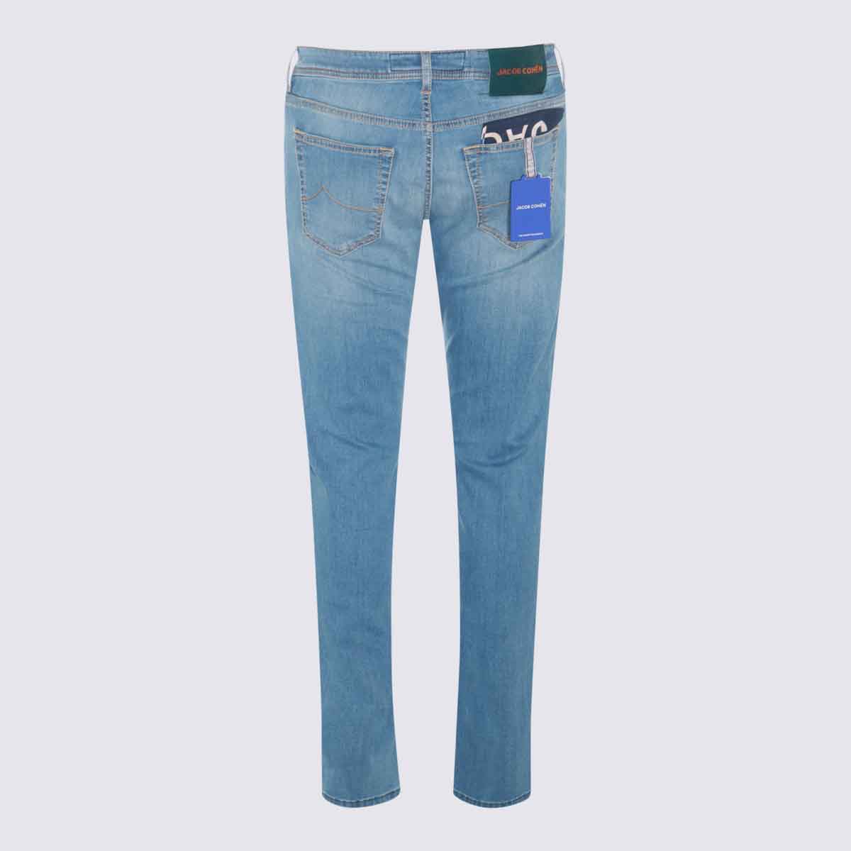 Shop Jacob Cohen Light Blue Cotton Denim Jeans