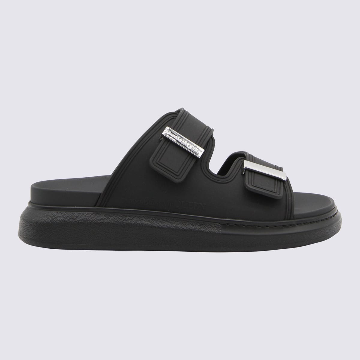 Shop Alexander Mcqueen Black Leather Hybrid Sandals