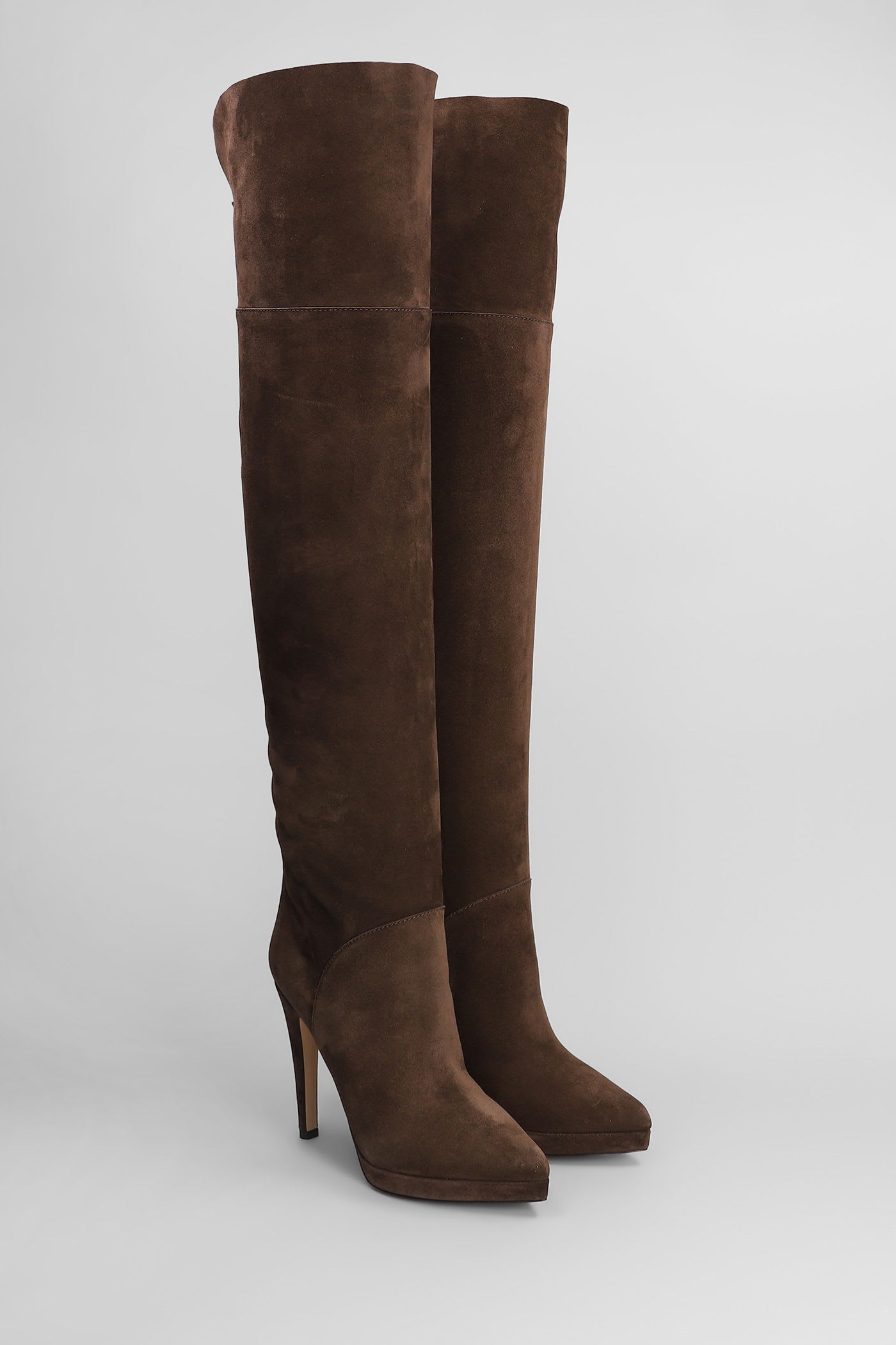 Casadei High Heels Boots In Brown Suede In Brown