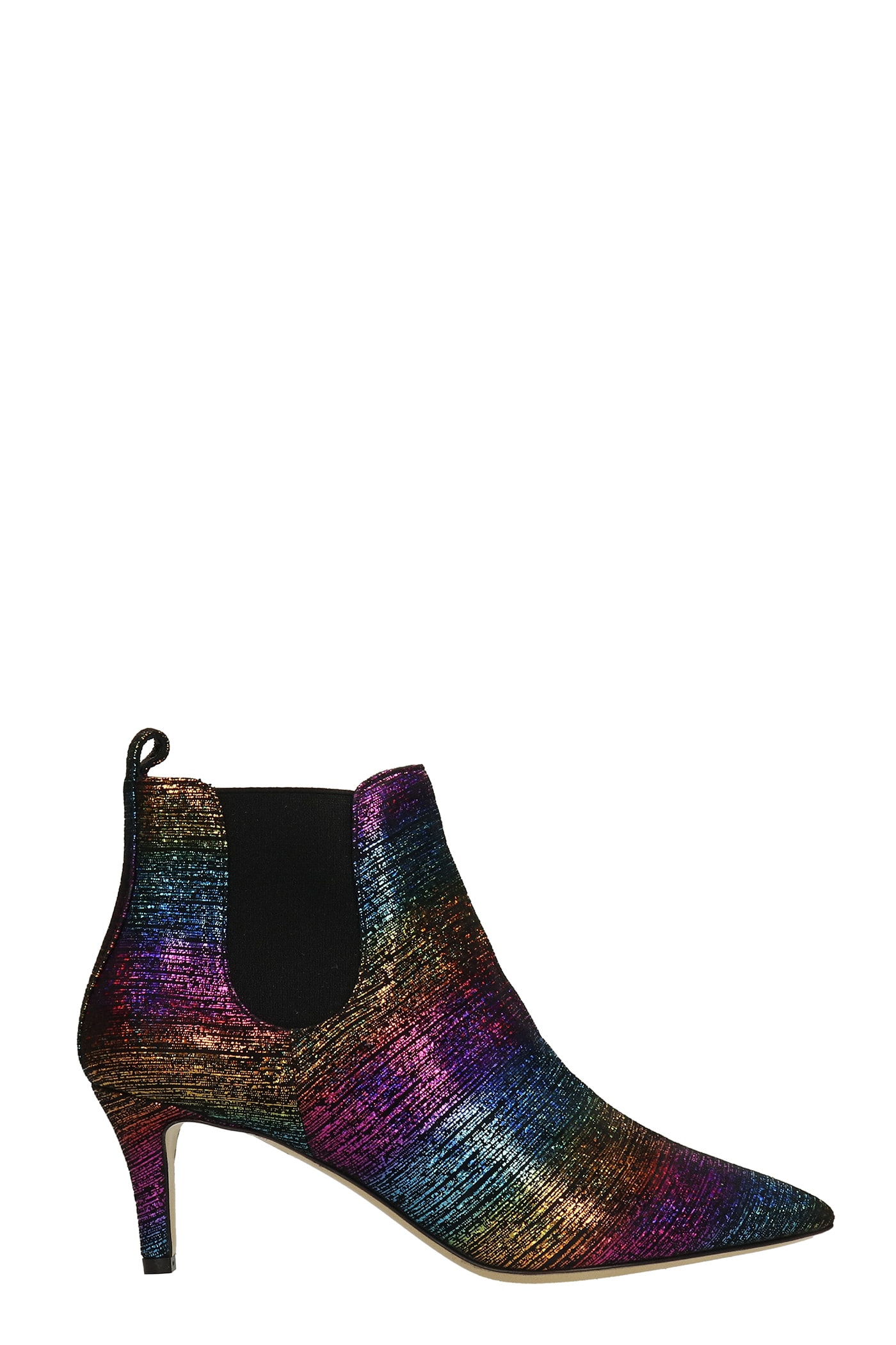 Bams Sara High Heels Ankle Boots In Multicolor Synthetic Fibers