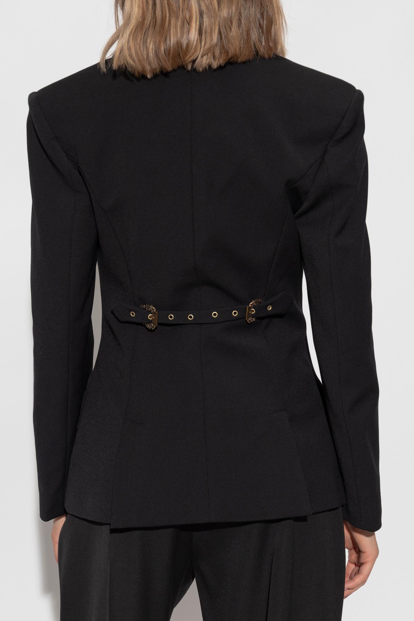 Shop Versace Jeans Couture Blazer With Pockets In Black