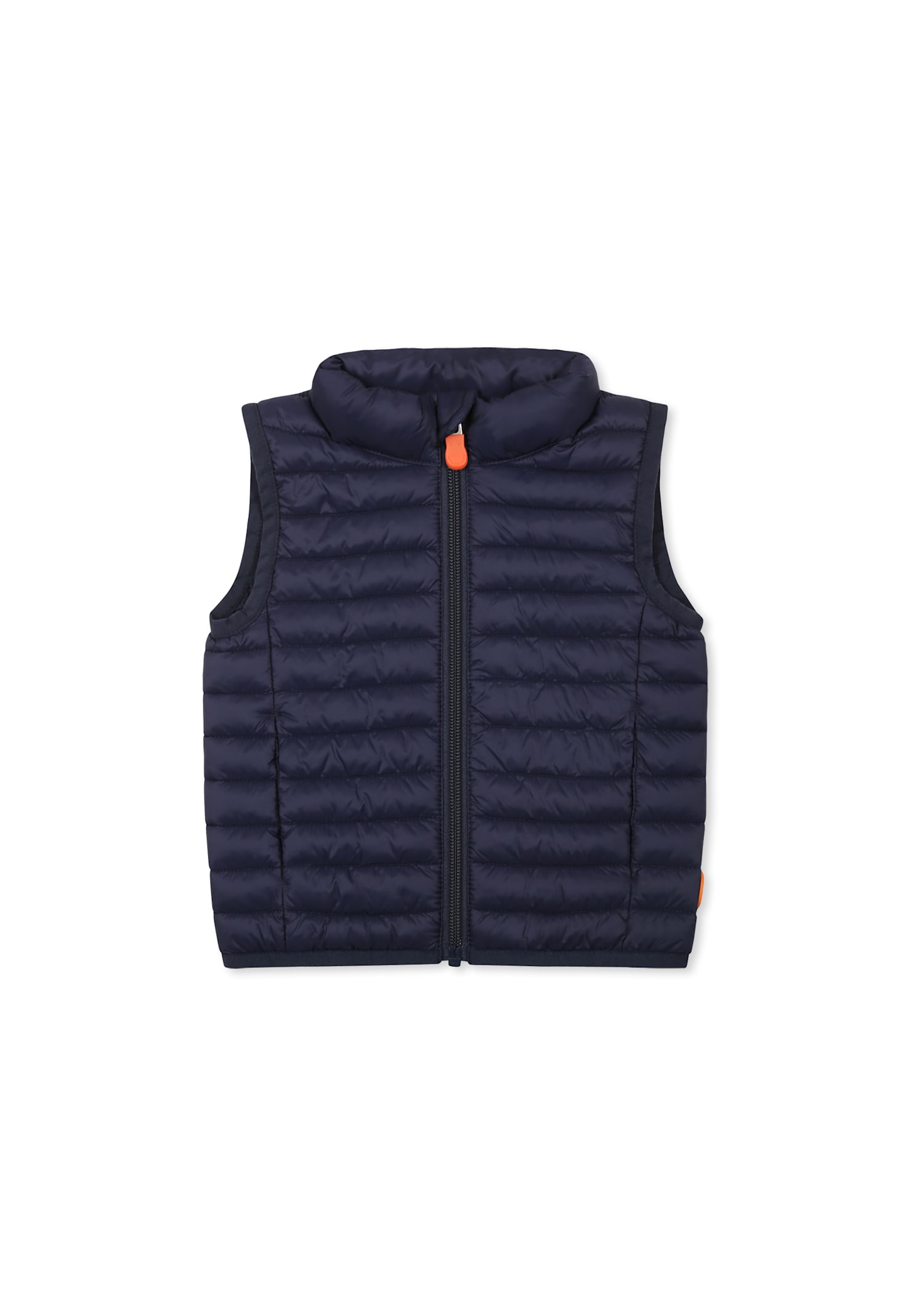 Save The Duck Blue Vest For Baby Boy With Logo In Blue