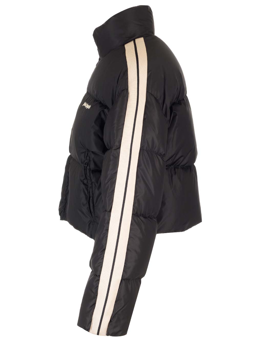 Shop Palm Angels Cropped Down Jacket In Black
