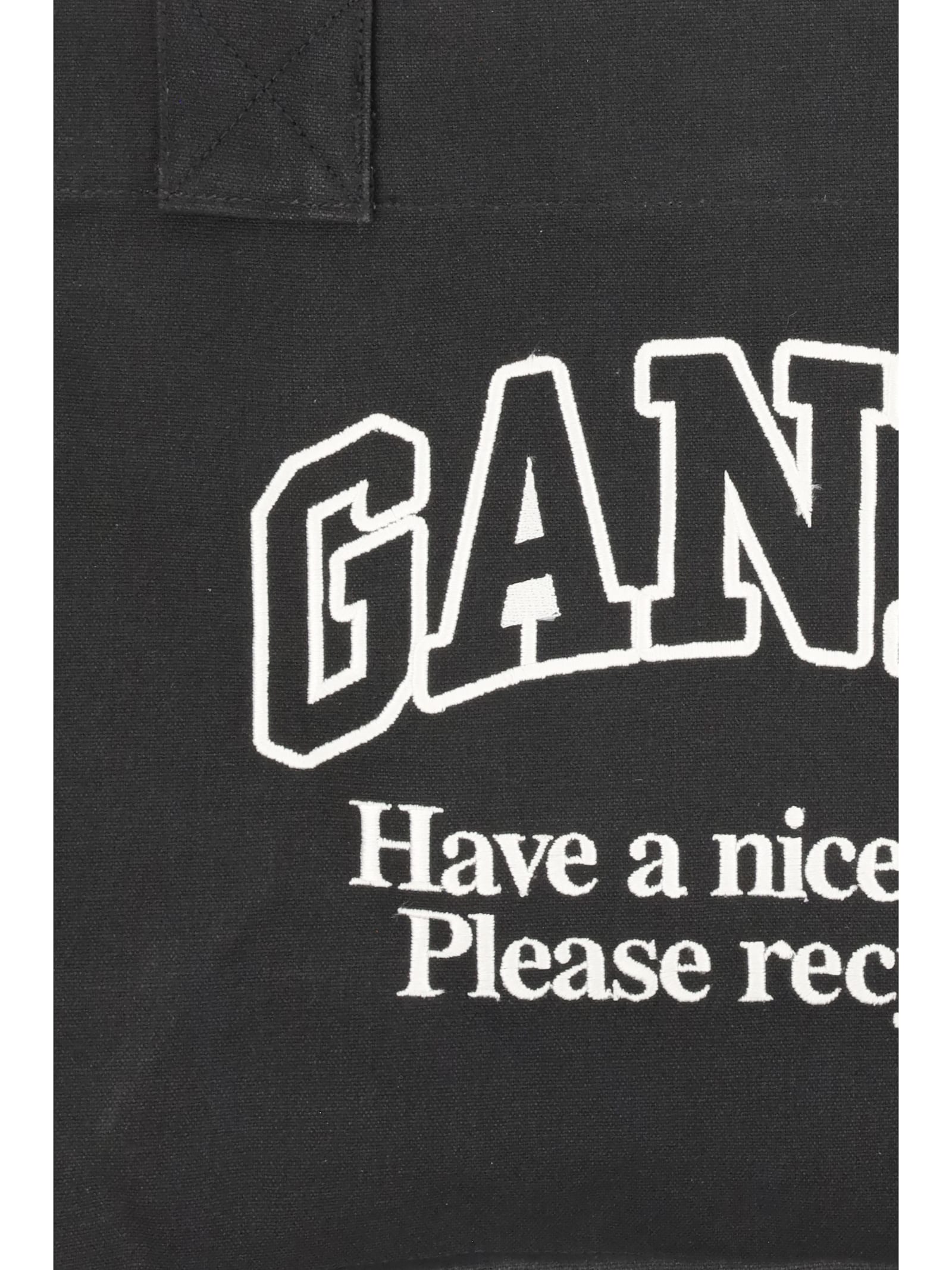 Ganni Logo Canvas Tote Bag