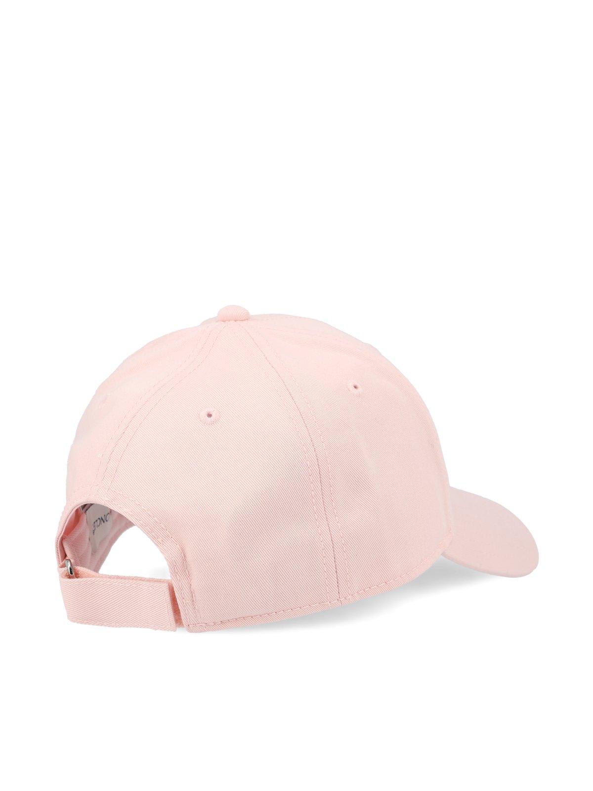 Moncler Pink Baseball Cap With Logo Patch In Cotton Woman In Pink