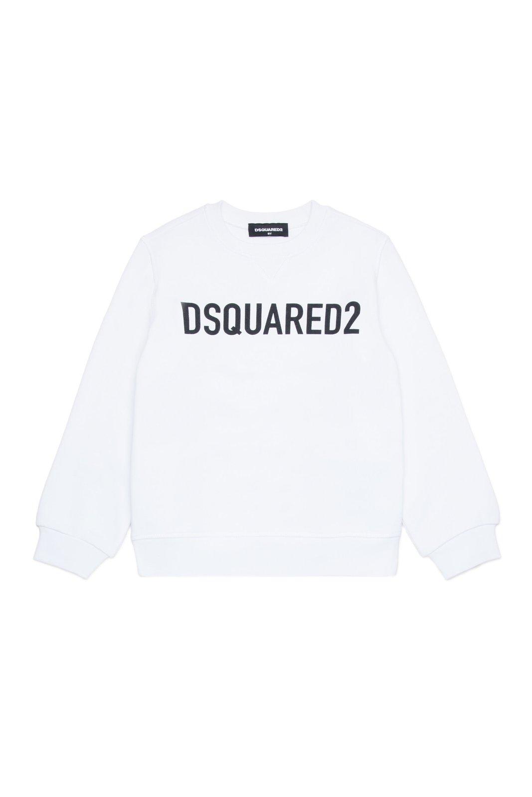 Shop Dsquared2 Logo-printed Crewneck Sweatshirt In White