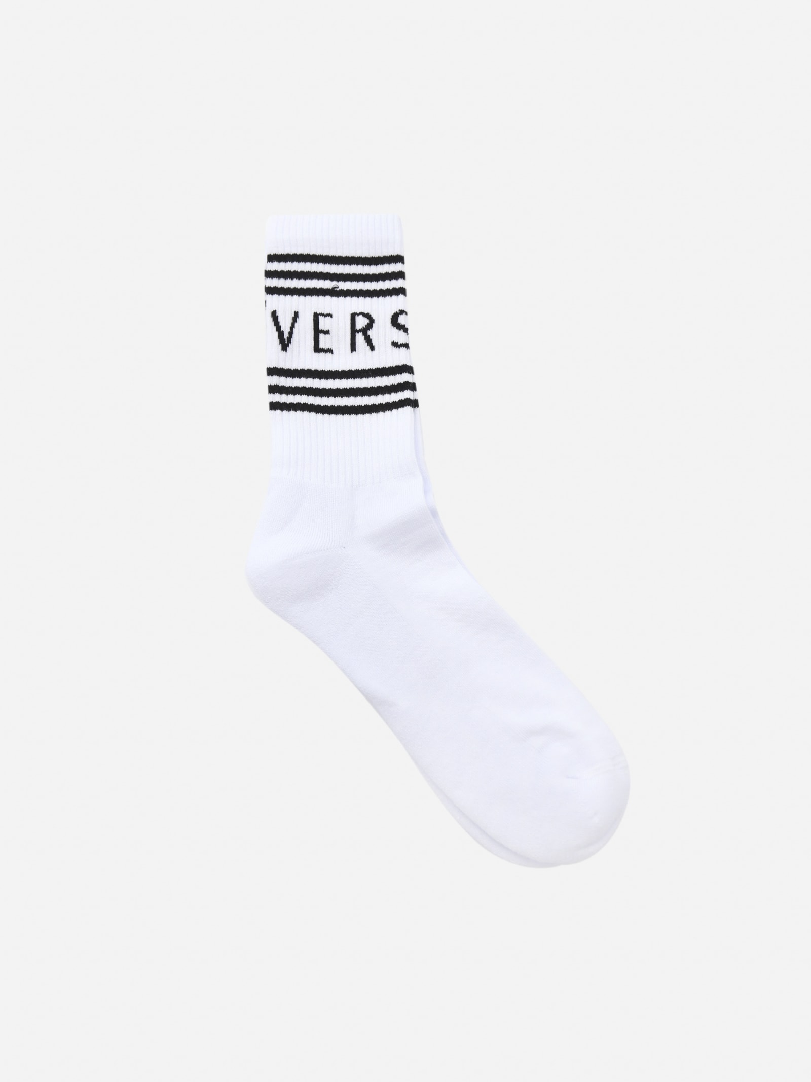 Versace Cotton Blend Socks With 90s Vintage Logo