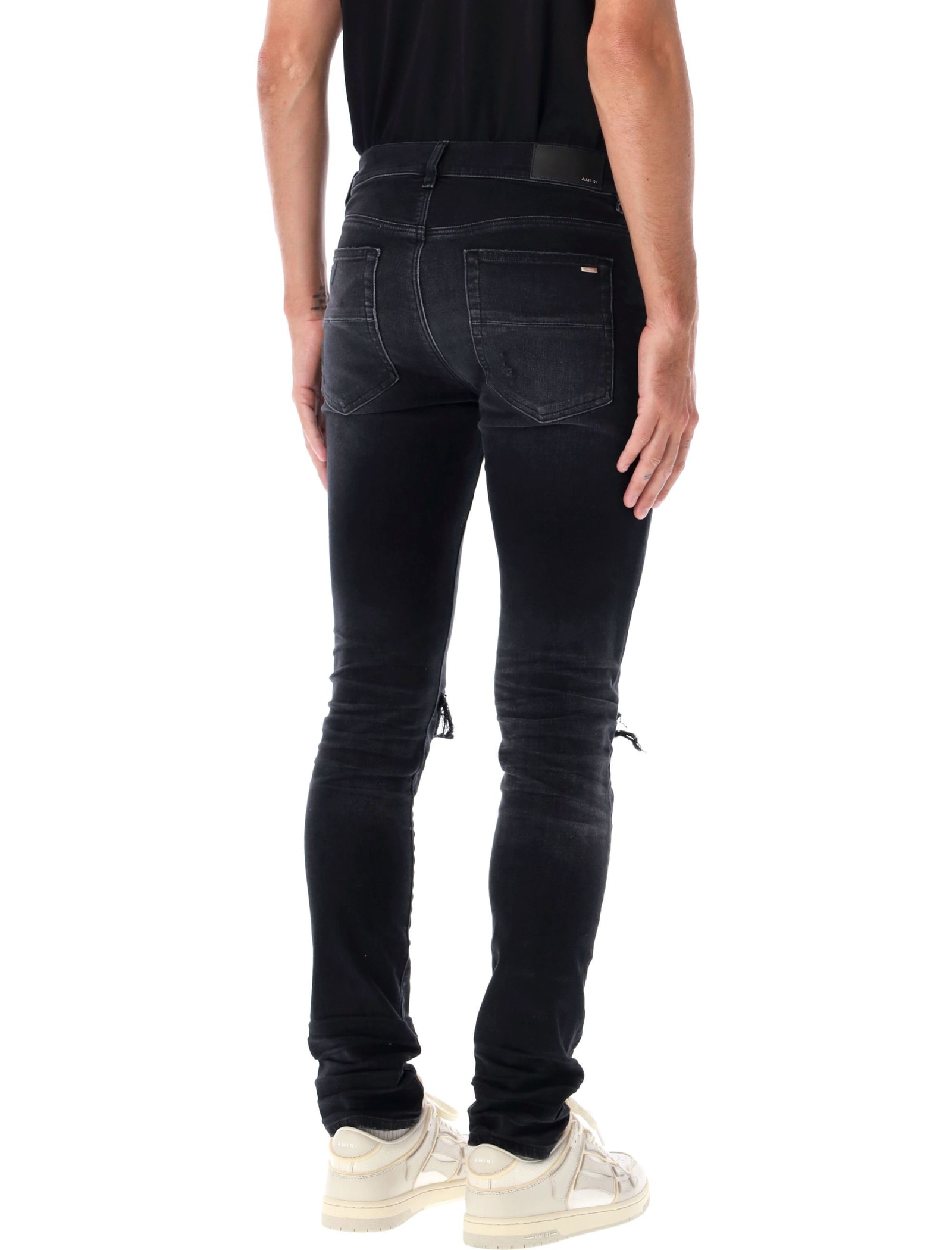 Shop Amiri Mx1 Bandana Jacquard Jeans In Vintage Black