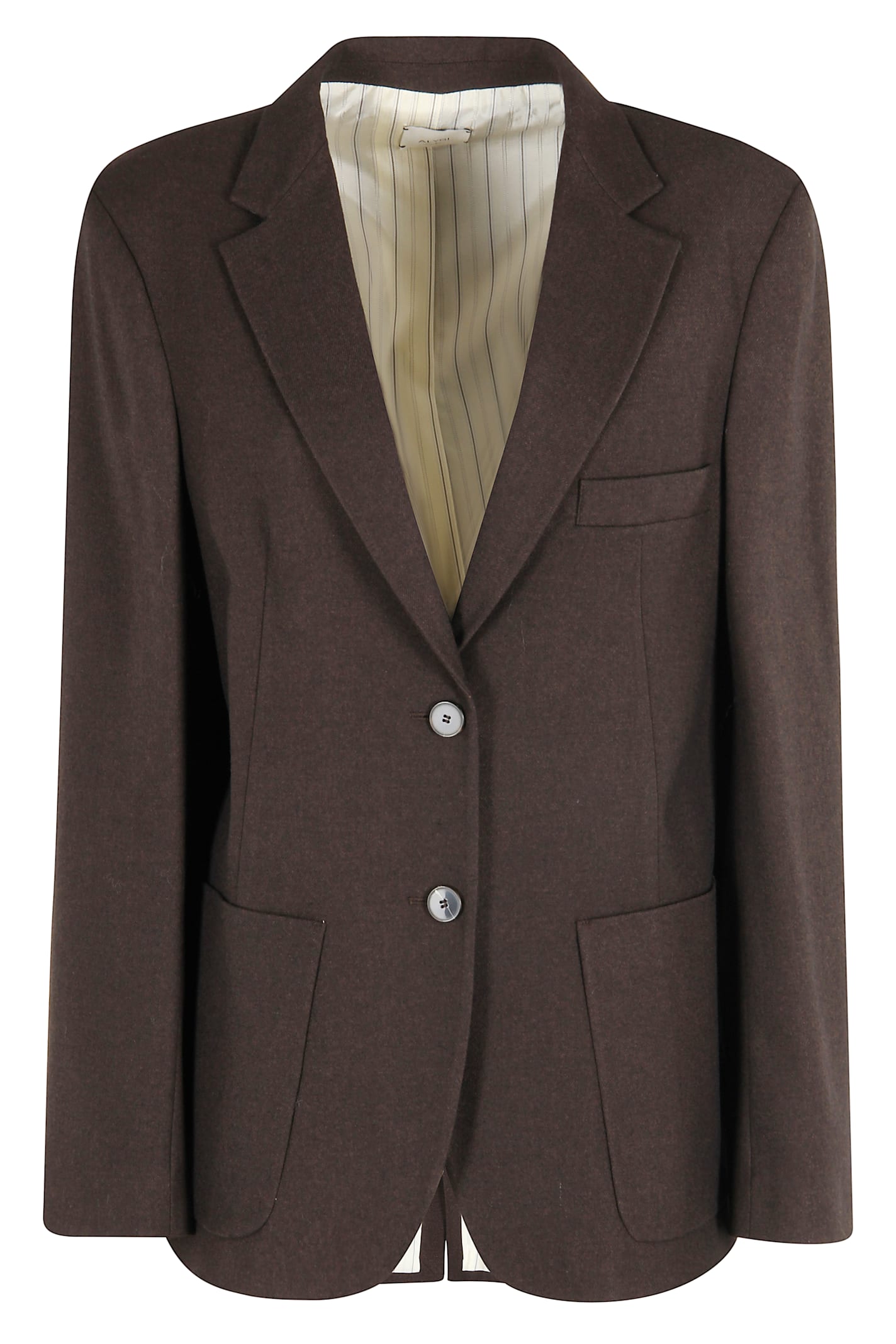 Alysi Single-breasted Blazer In Brown