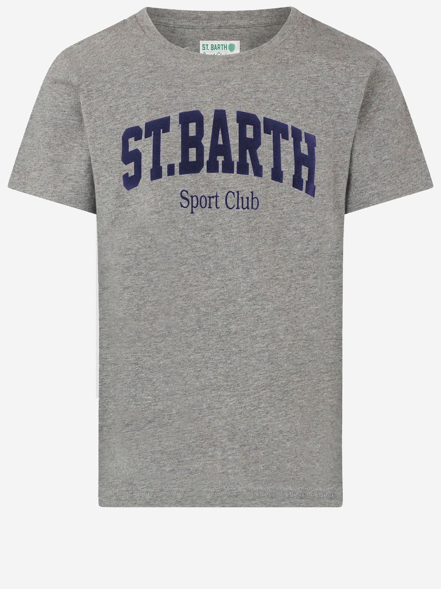 Mc2 Saint Barth Cotton T-shirt With Logo Print In Gray