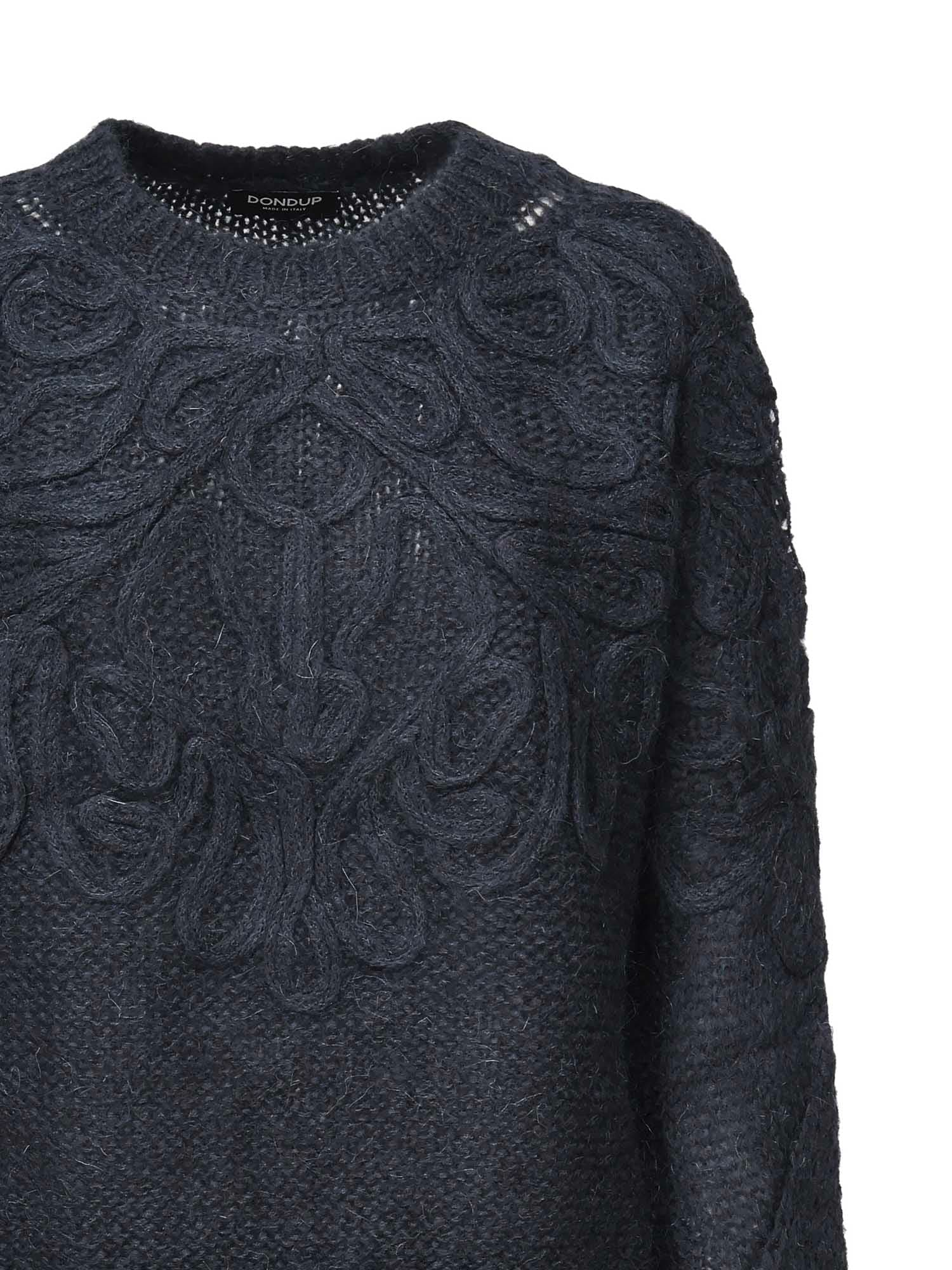 Dondup Patterned Knitted Sweater In Black