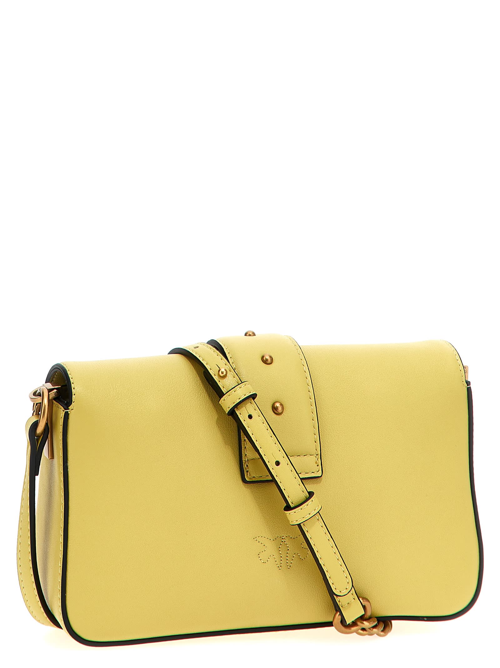 Shop Pinko Love One Mini Crossbody Bag In Green