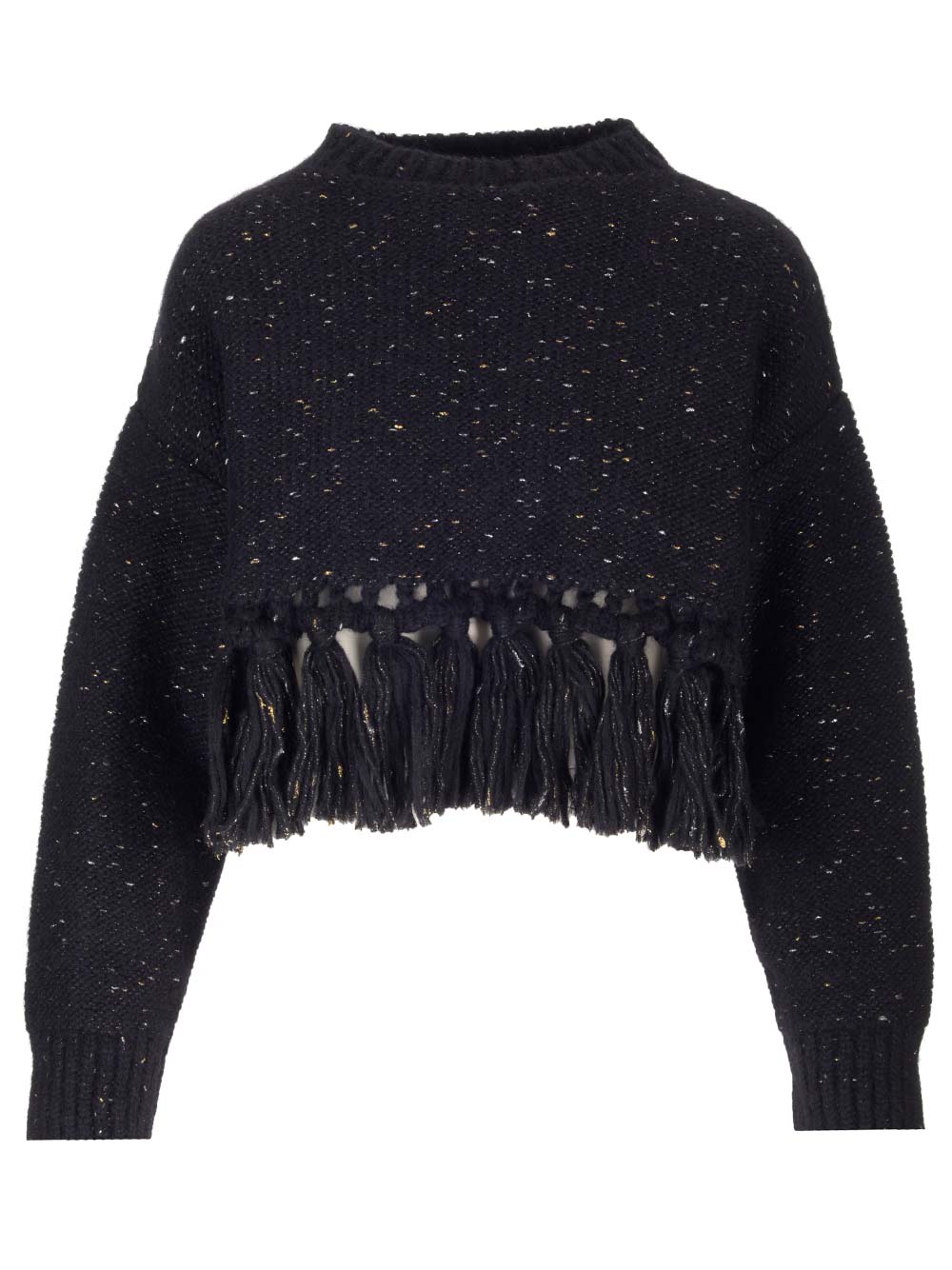 Astrale Crop Sweater With Fringes