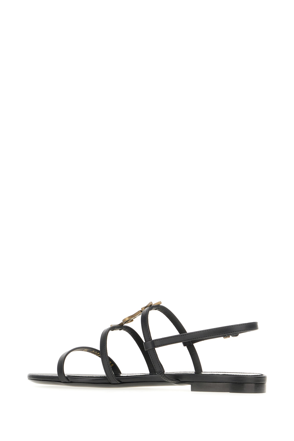 Shop Saint Laurent Black Leather New Cassandra Sandals In Nero