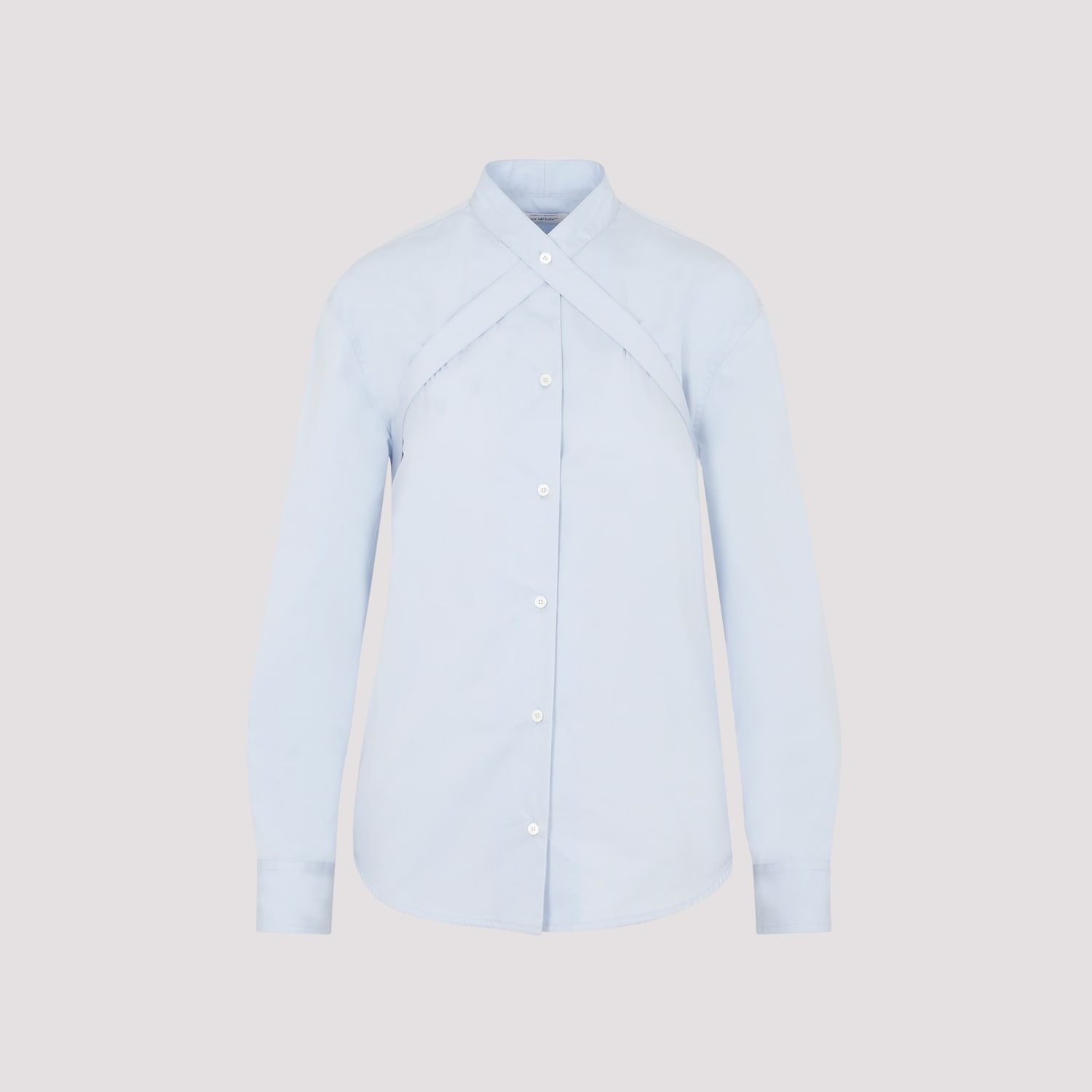 Shop Off-white Poplin Cross Belt Shirt In Light Blue