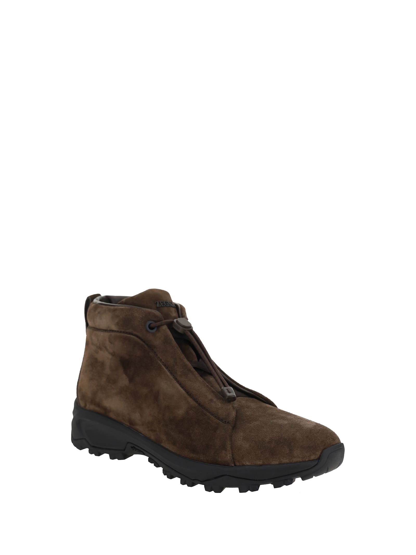 Shop Zegna Ankle Boots In Marrone Scuro Unito