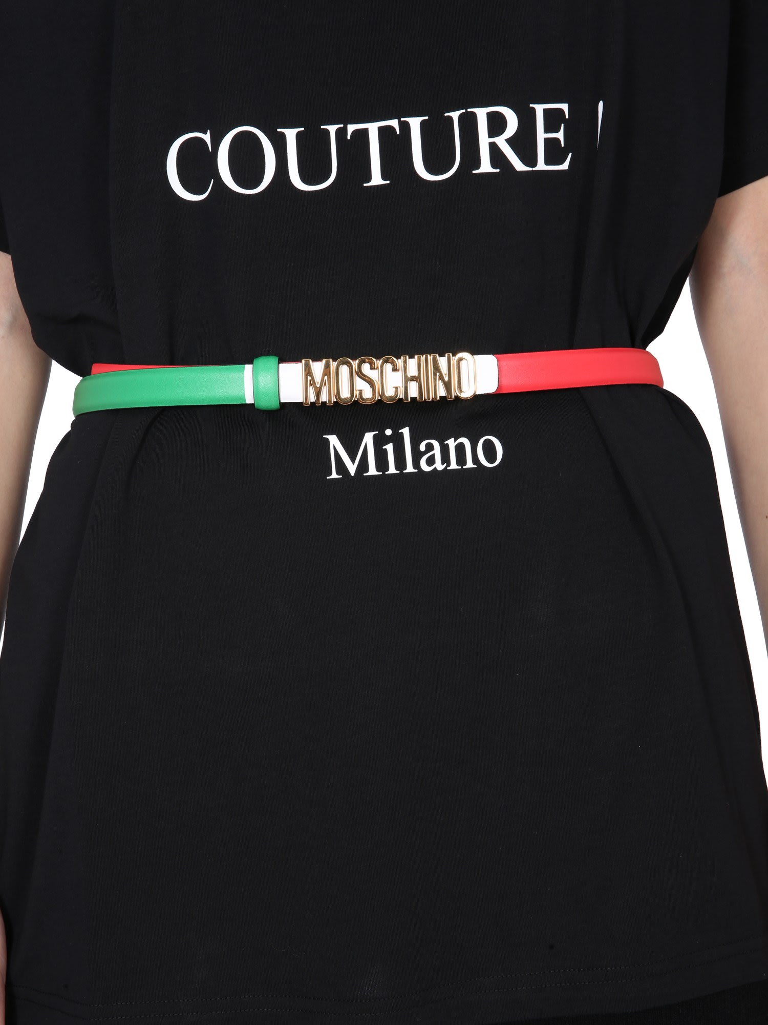 Moschino Tricolour Leather Belt