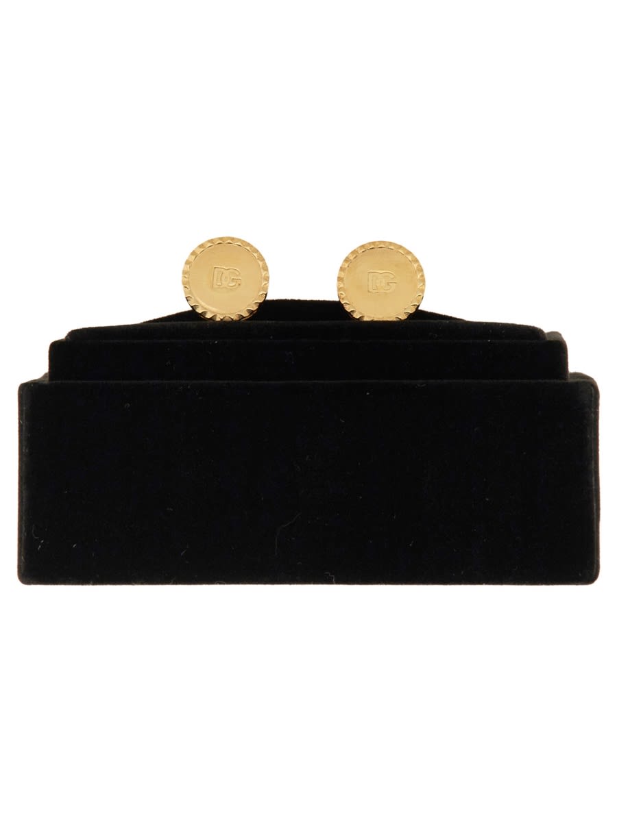 Dolce & Gabbana Men's Cufflinks With Logo Bracelet In Gold