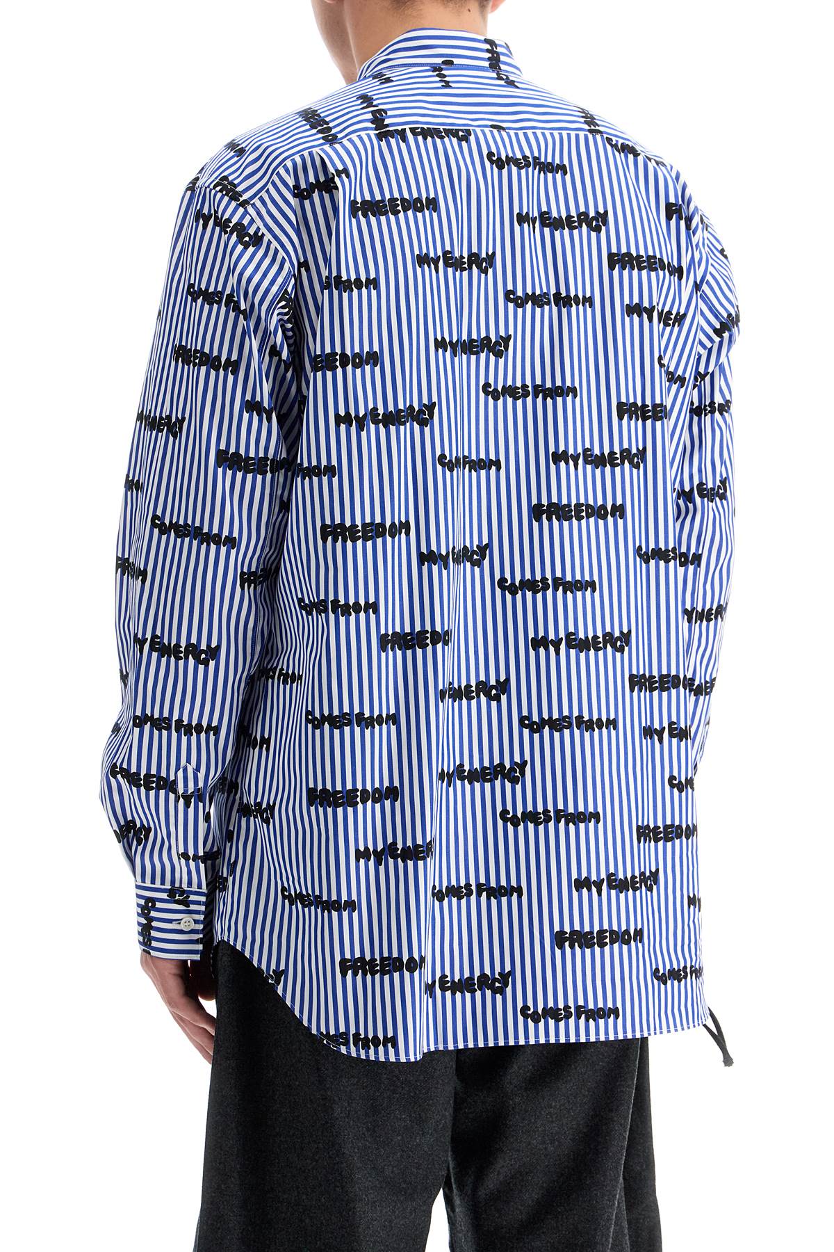 Shop Comme Des Garçons Shirt Striped Printed Shirt In Stripe (blue)