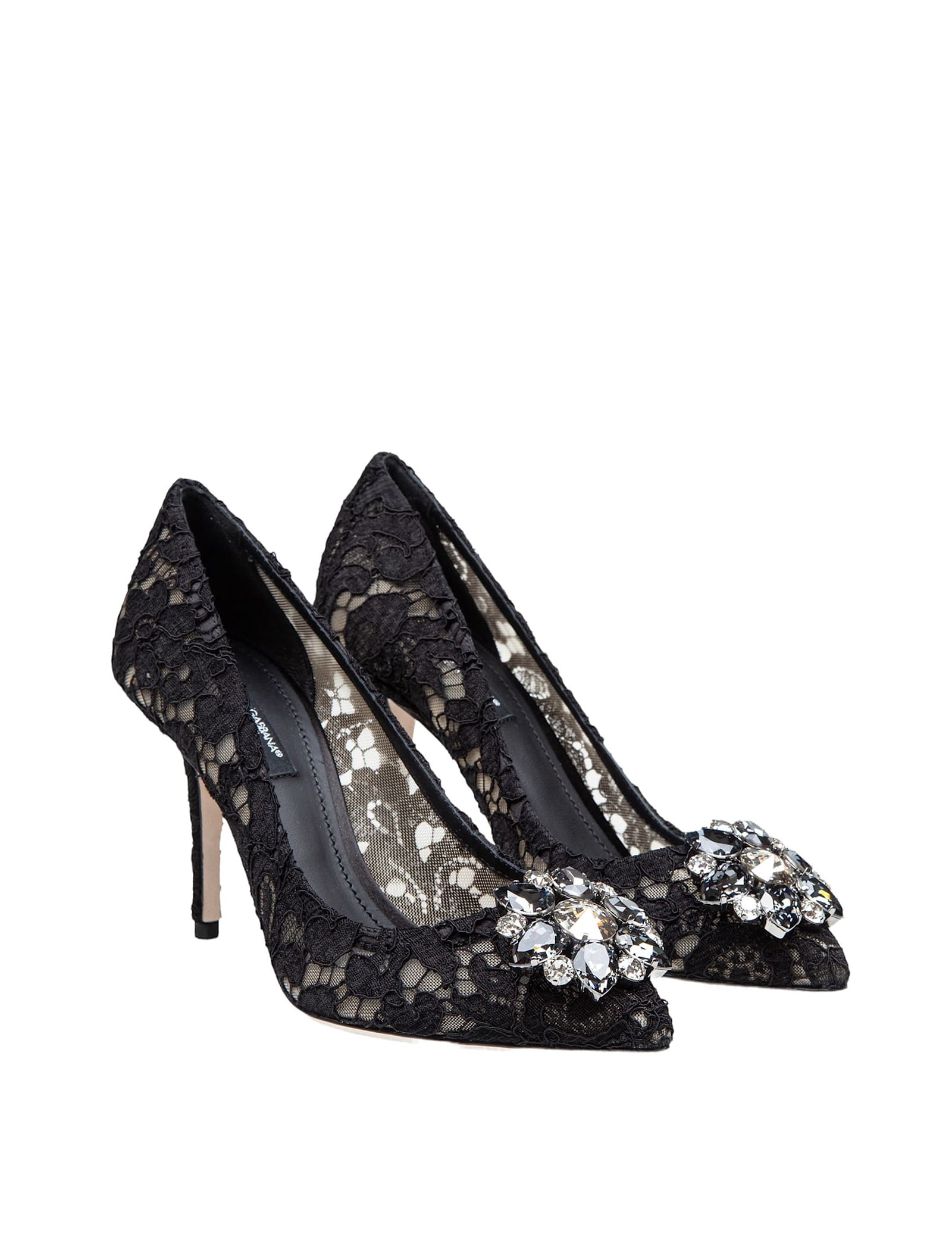 Shop Dolce & Gabbana Bellucci Lace Pumps Black Color